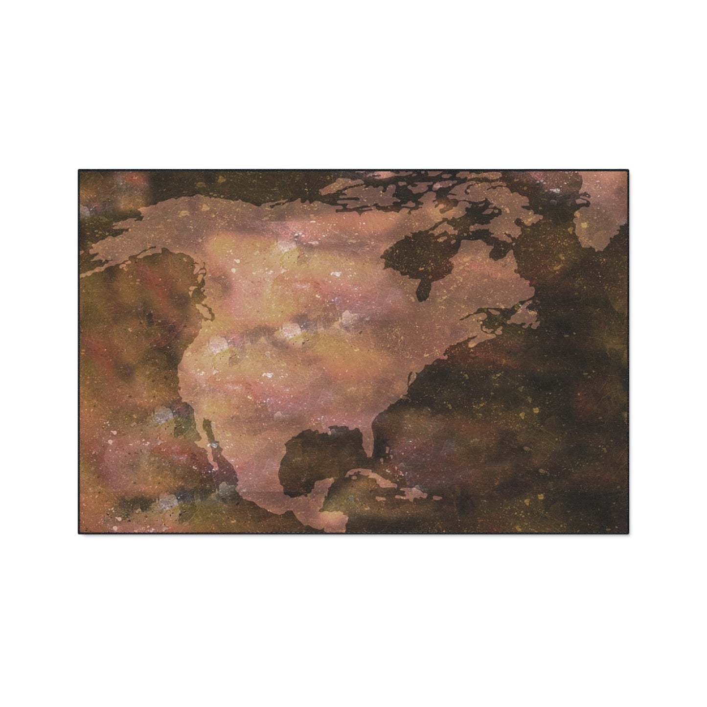 World Map Floor Mat — Rustic Watercolor Earth Doormat