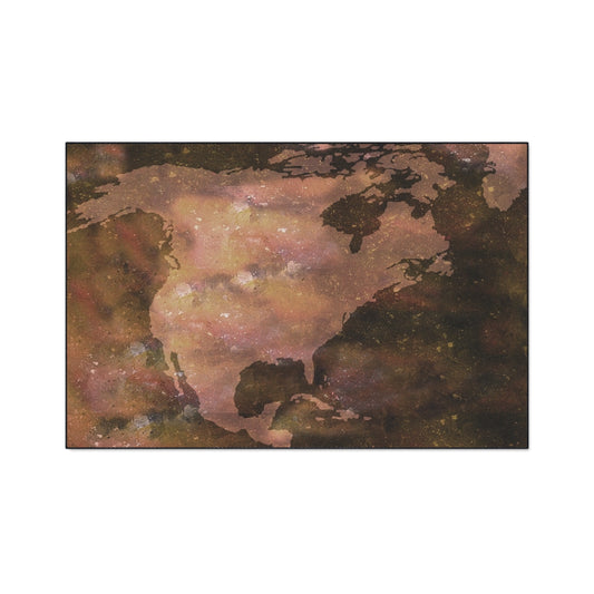 World Map Floor Mat — Rustic Watercolor Earth Doormat