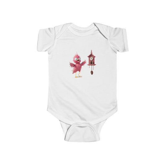 Cute Bird Clock Baby Bodysuit