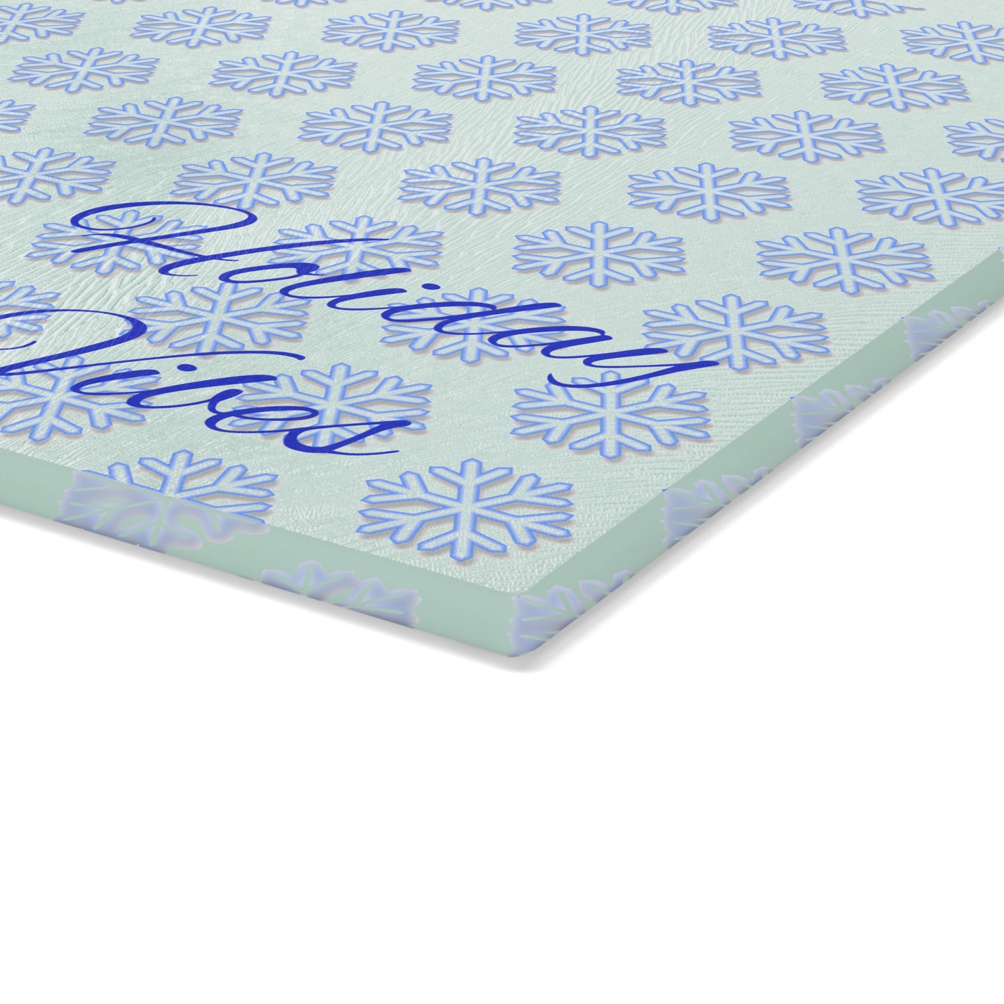 Holiday Vibes Glass Cutting Board | Festive Kitchen Decor, Holiday Gift, Home Cooking Accessory, Unique Culinary Gift, Seasonal Kitchenware