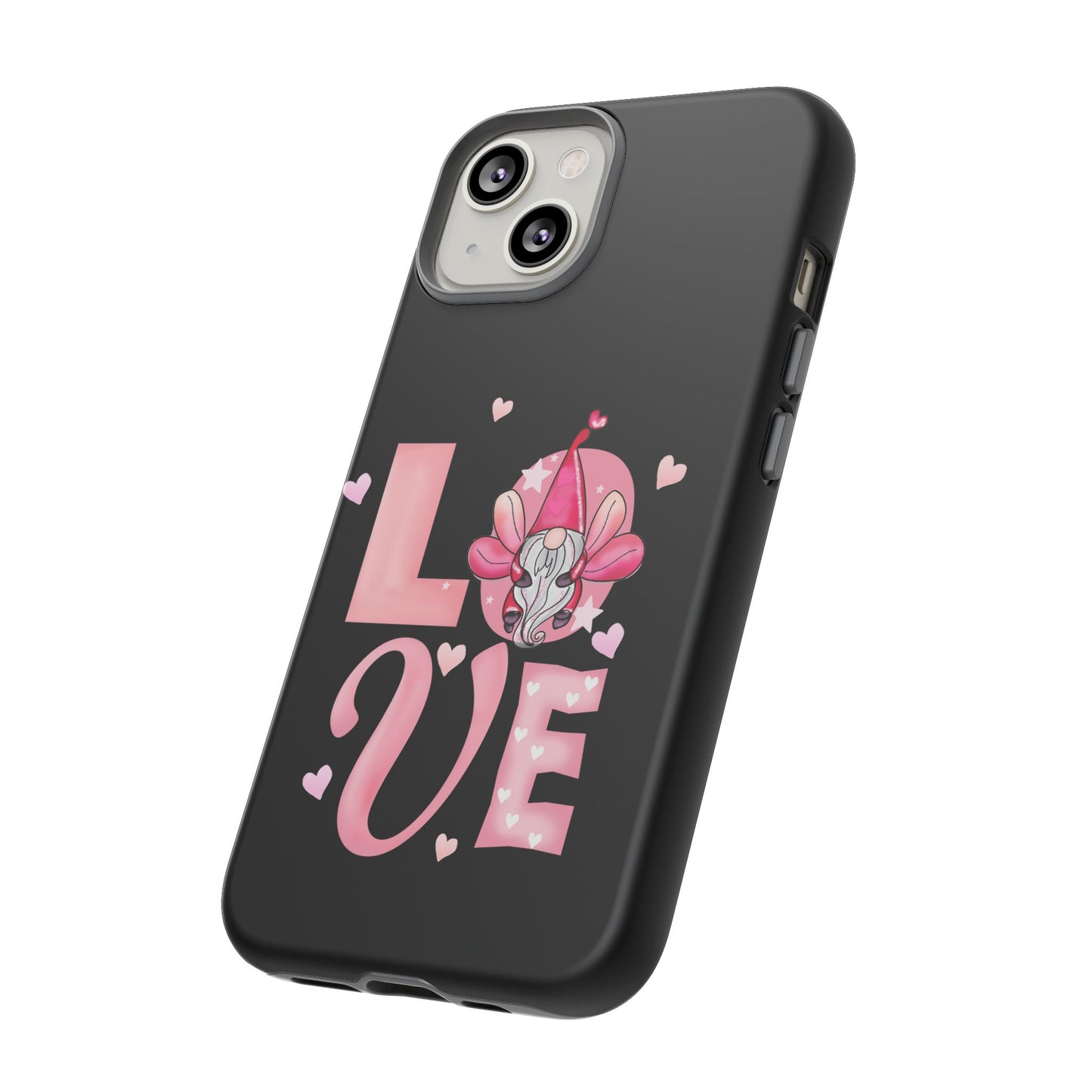 Love Gnome Phone Case — Cute Pink Heart Valentines Protective Case