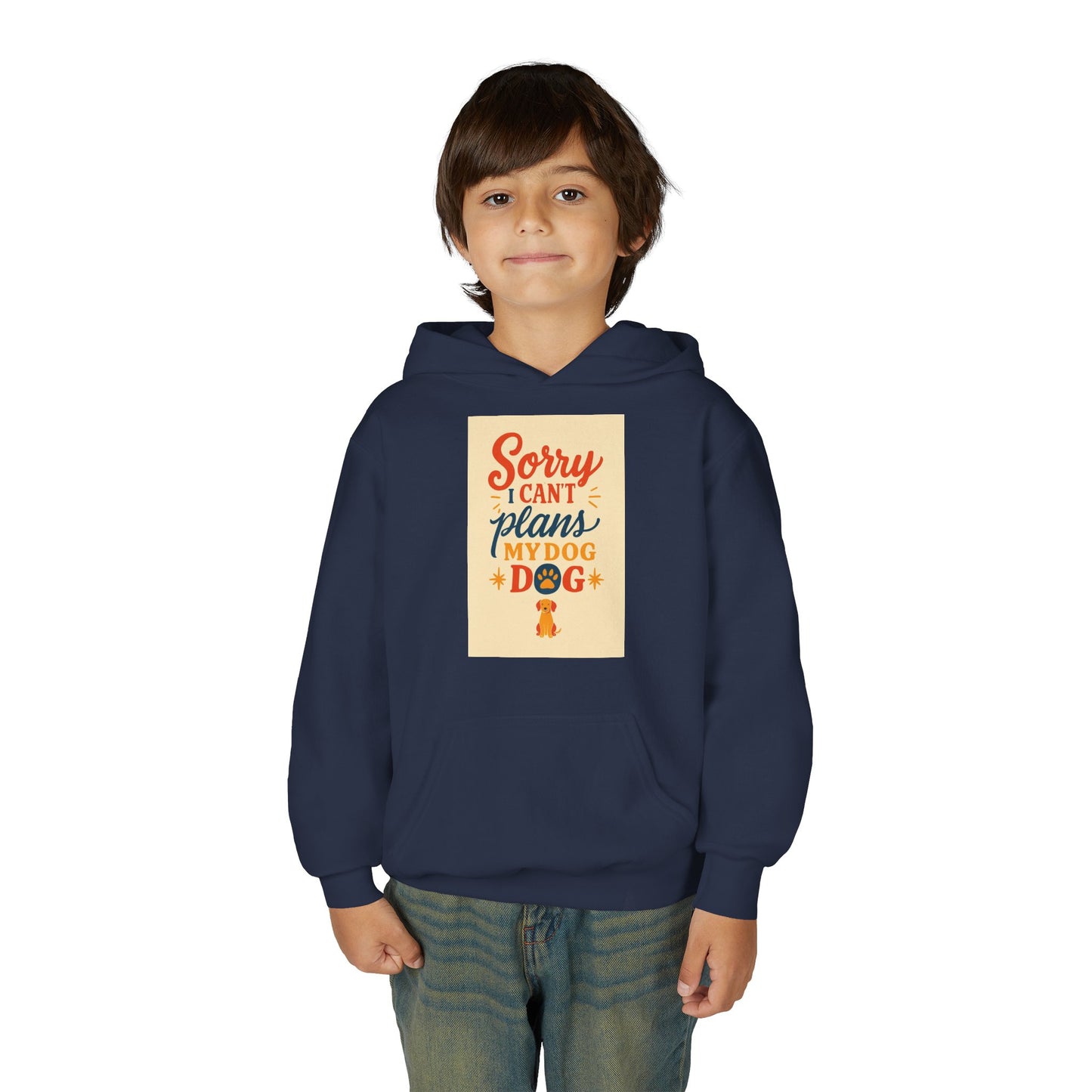 Youth Hoodie - "Sorry I Can’t, My Dog" Cute Pet Lover Graphic