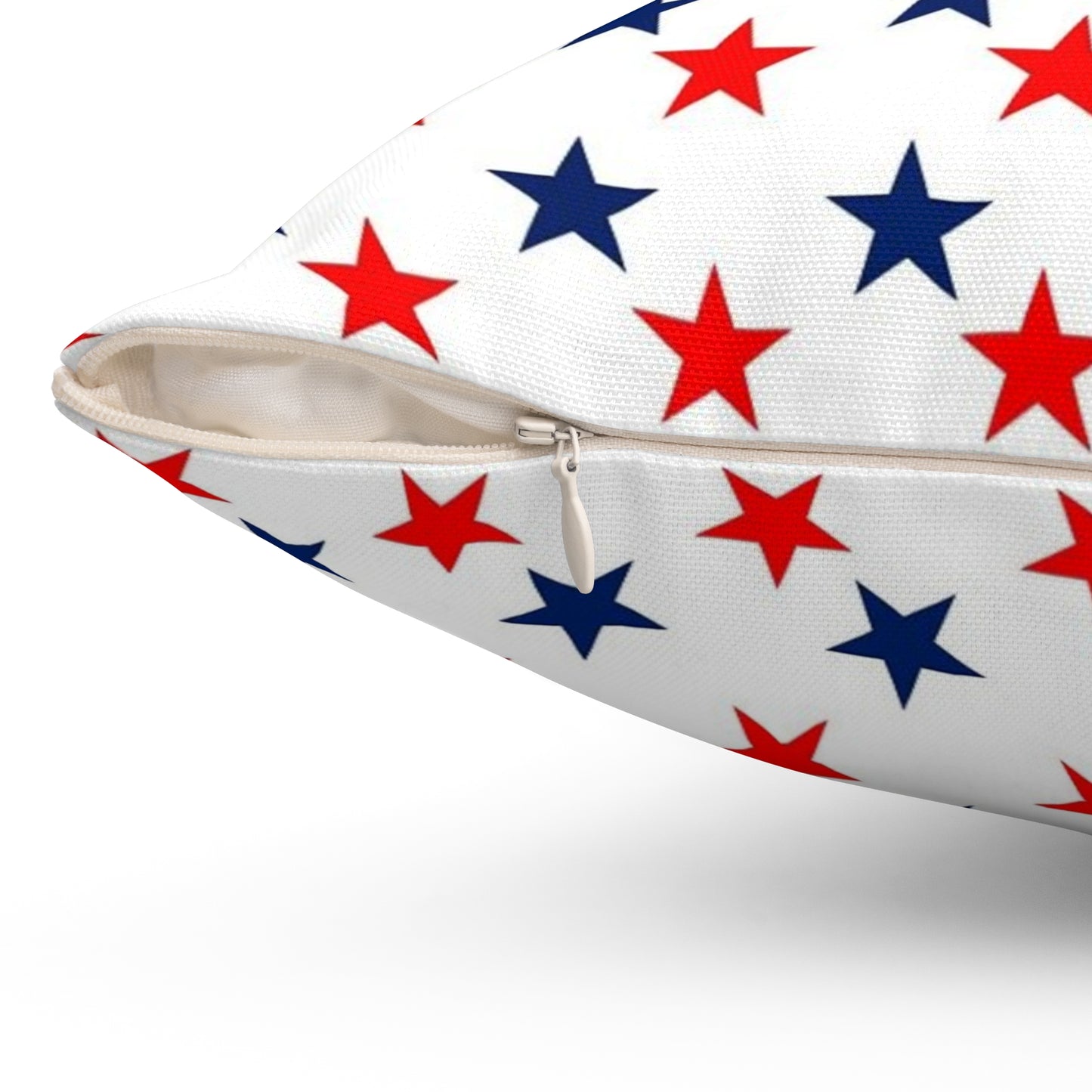 Spun Polyester Square Pillow stars red white and blue