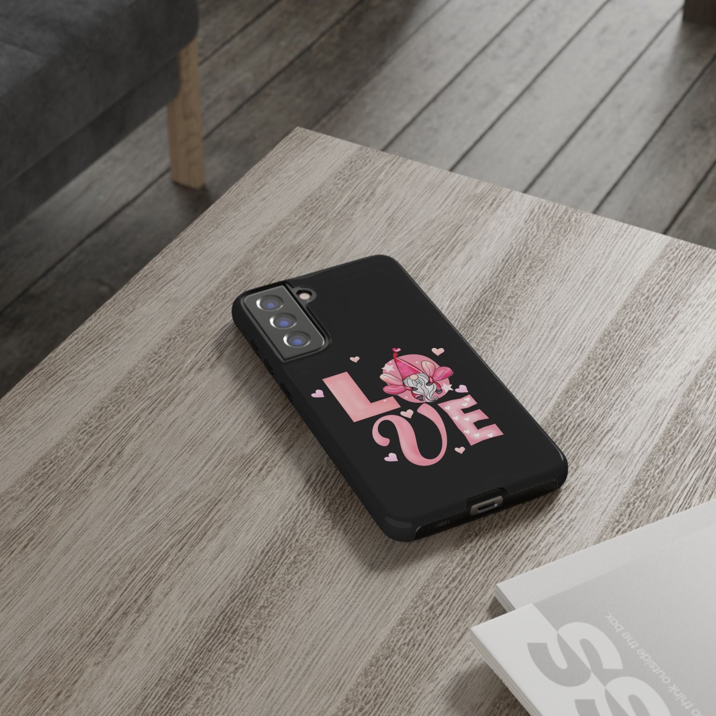 Love Gnome Phone Case — Cute Pink Heart Valentines Protective Case