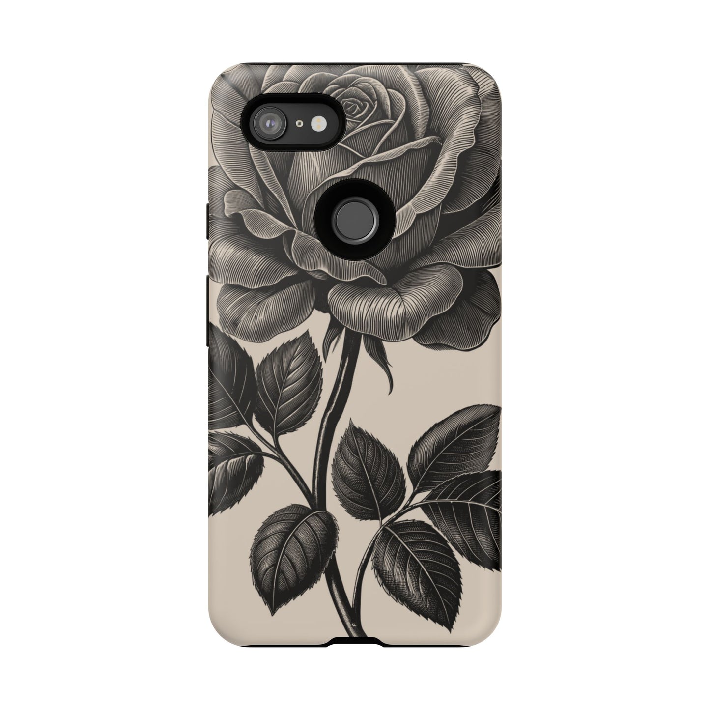 Black Rose Phone Case, Tough Cases with Floral Design, Elegant Tech Accessory, Gift for Flower Lovers, Stylish Protection