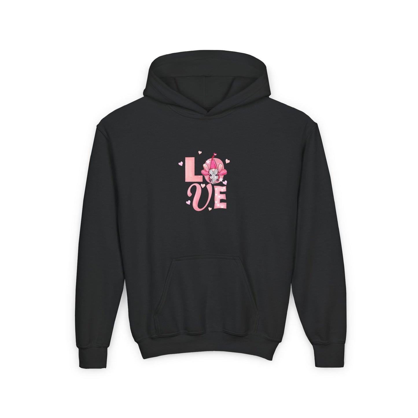 Youth Hoodie - Pink Floral "LOVE" Design