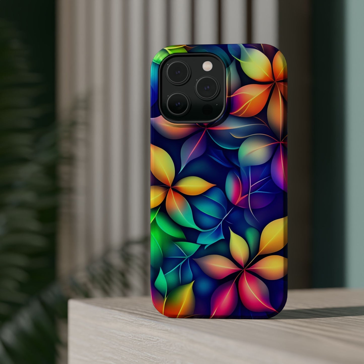 Floral Prism Magnetic Impact-Resistant Phone Case — Colorful Gradient Petal Design