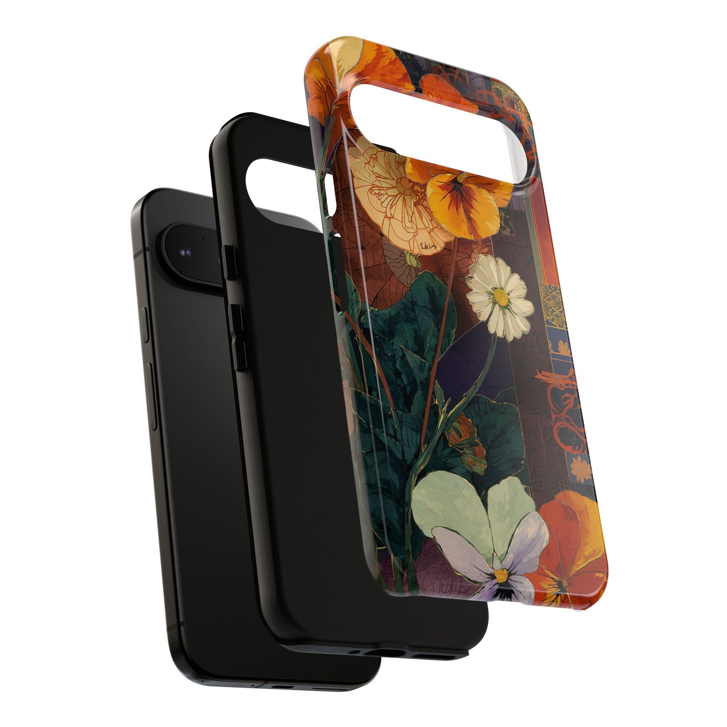 Floral Pansy Tough Phone Case — Vintage Botanical Protection