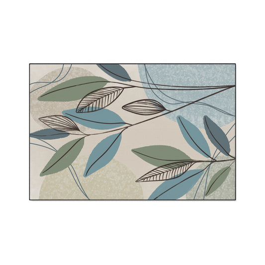 Leaf Pattern Heavy-Duty Floor Mat — Durable Indoor Entry Rug for Kitchen & Mudroom