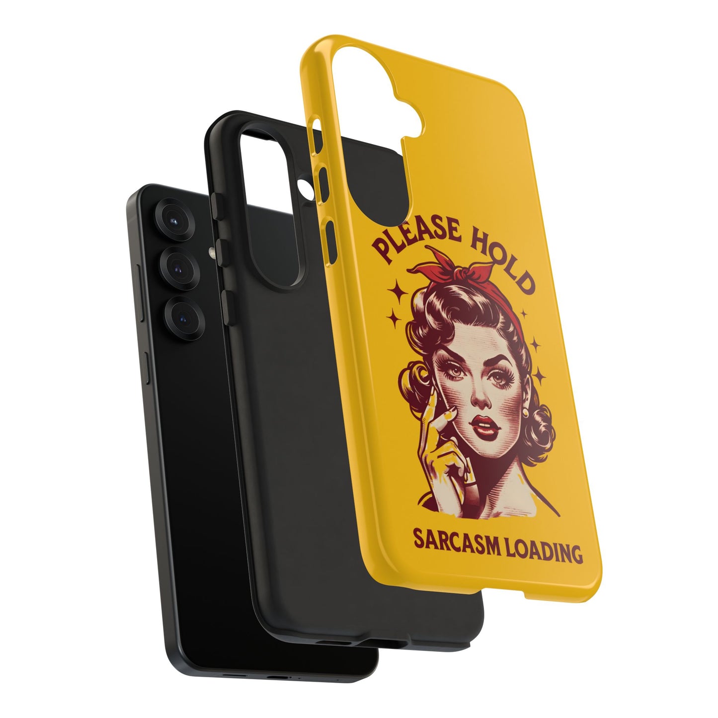Phone Case - "Please Hold, Sarcasm Loading" Retro Pin-Up Tough Case