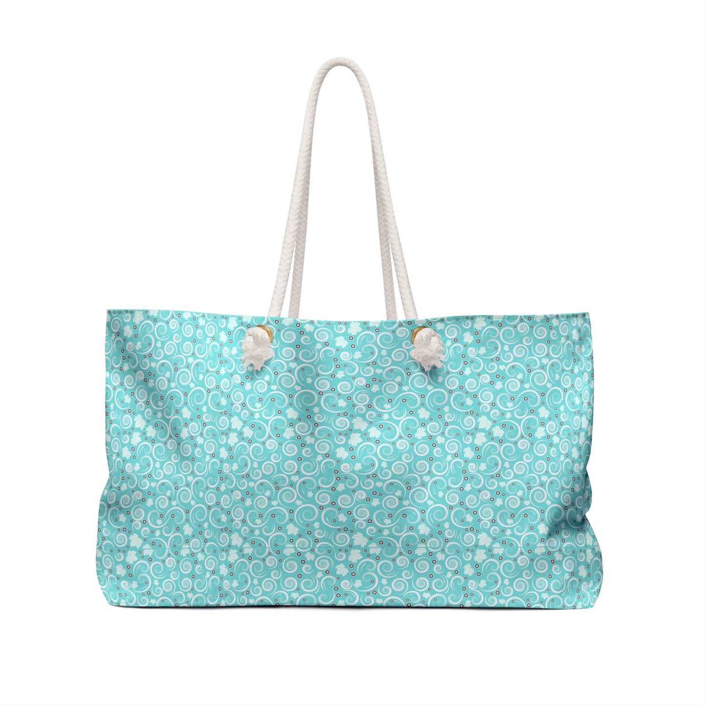 Turquoise Bubble Print Weekender Bag — Large Beach & Travel Tote