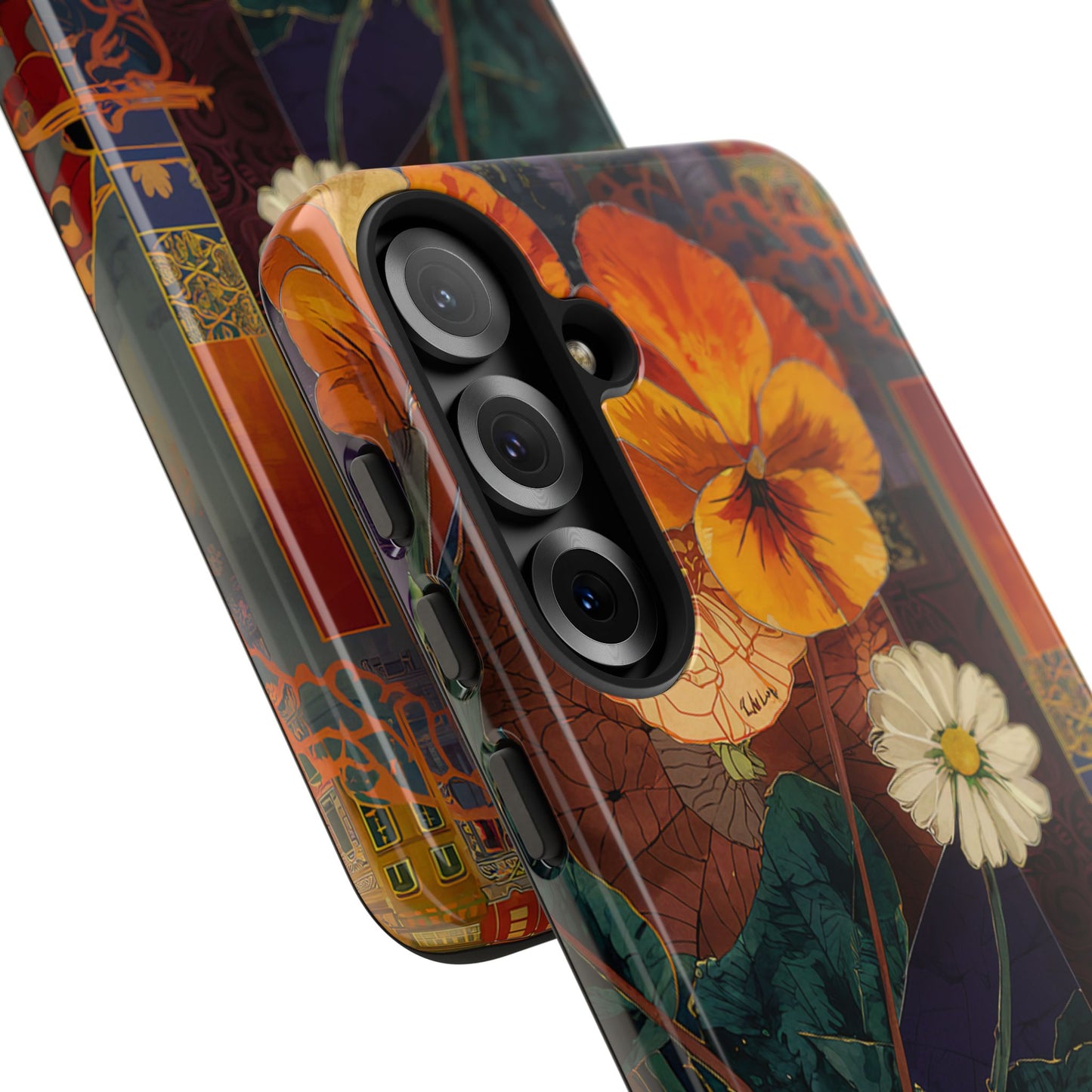 Floral Pansy Tough Phone Case — Vintage Botanical Protection