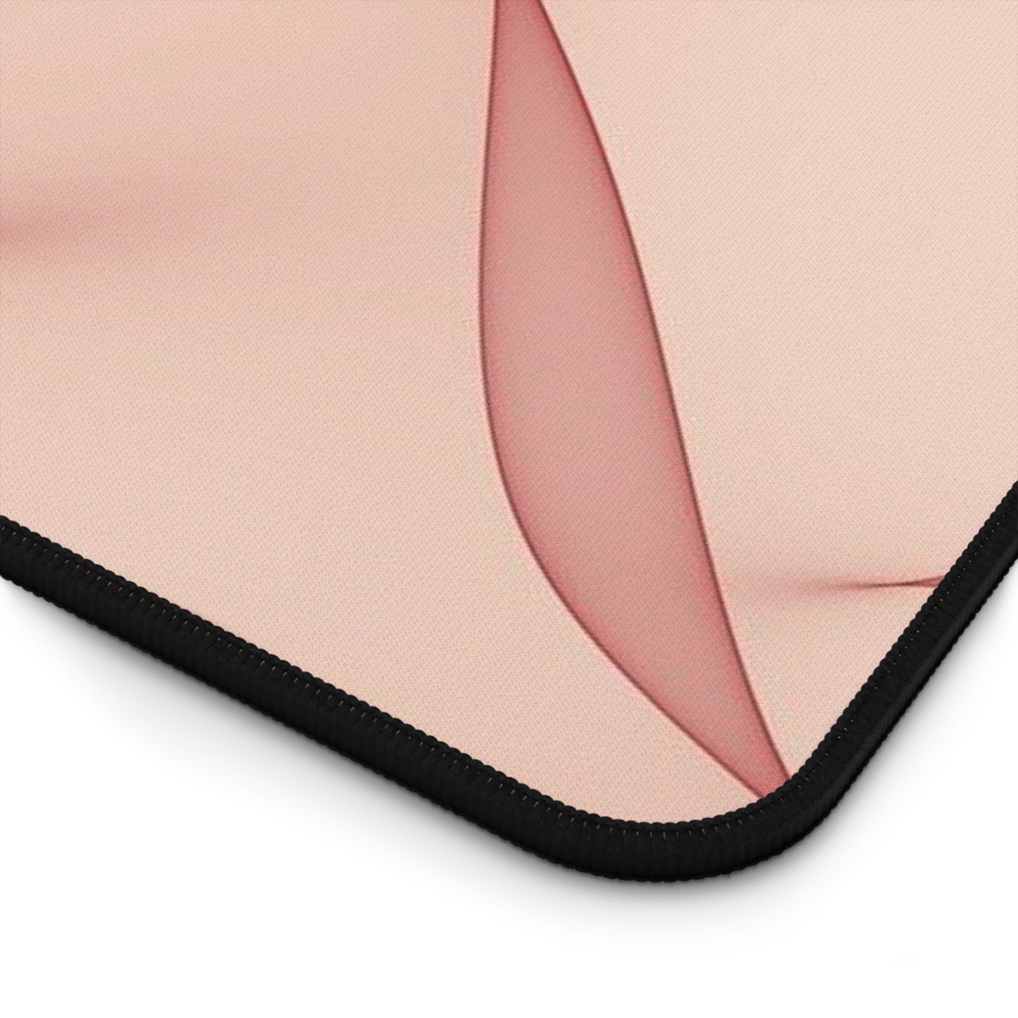 Blush Wave Desk Mat — Elegant Pink Abstract Mouse Pad for Office & Home