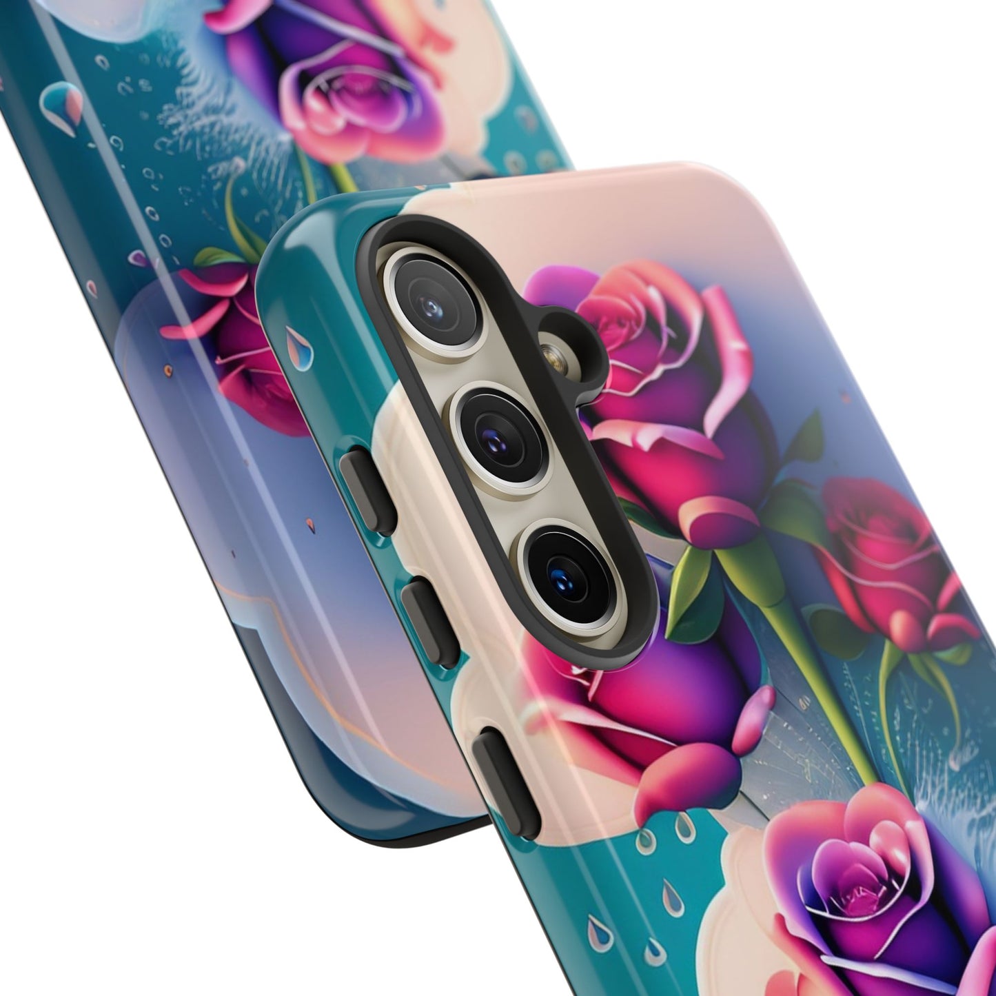 Floral Dream Tough Phone Case — Rose Bouquet Clouds Design