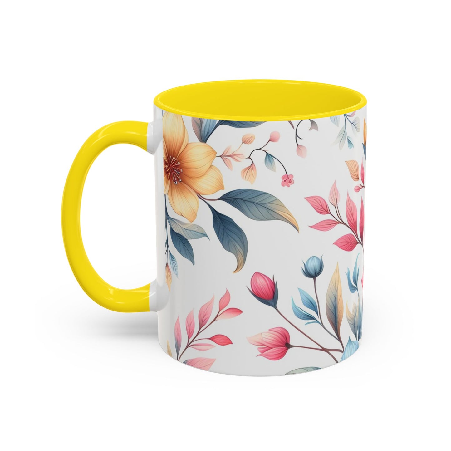 Floral Accent Coffee Mug - Perfect Gift for Tea Lovers, Home Decor, Kitchen Accessories, Mother's Day, Coffee Enthusiasts