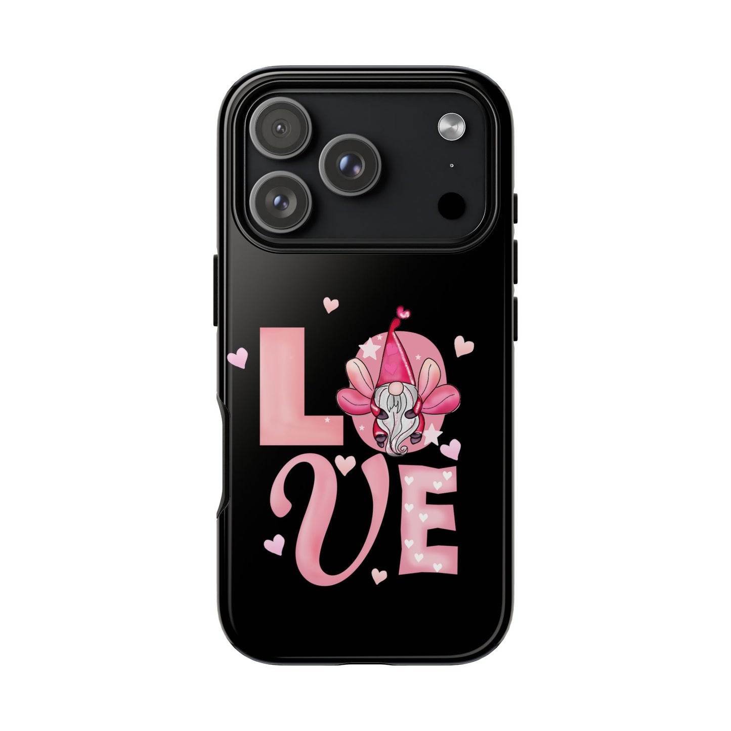 Love Gnome Phone Case — Cute Pink Heart Valentines Protective Case