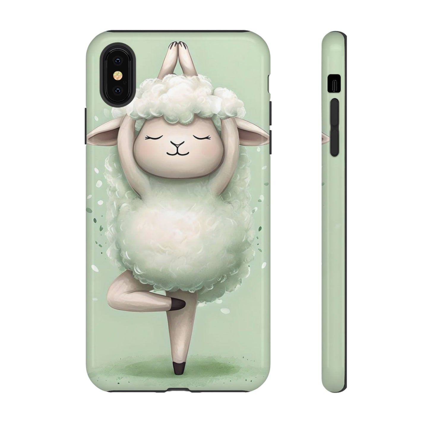 Cute Yoga Sheep Phone Case — Pastel Lamb Ballerina Protective Cover