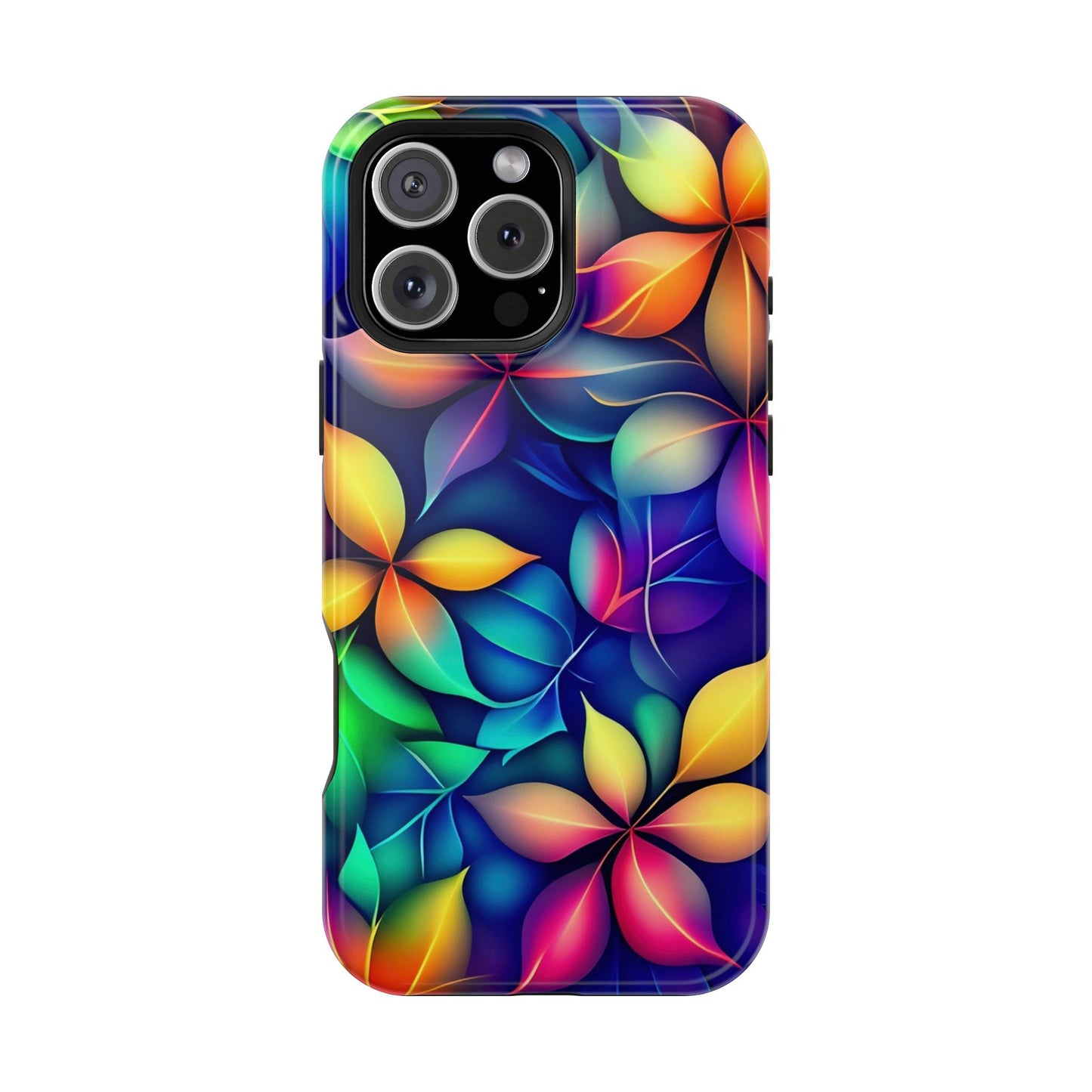 Floral Prism Magnetic Impact-Resistant Phone Case — Colorful Gradient Petal Design