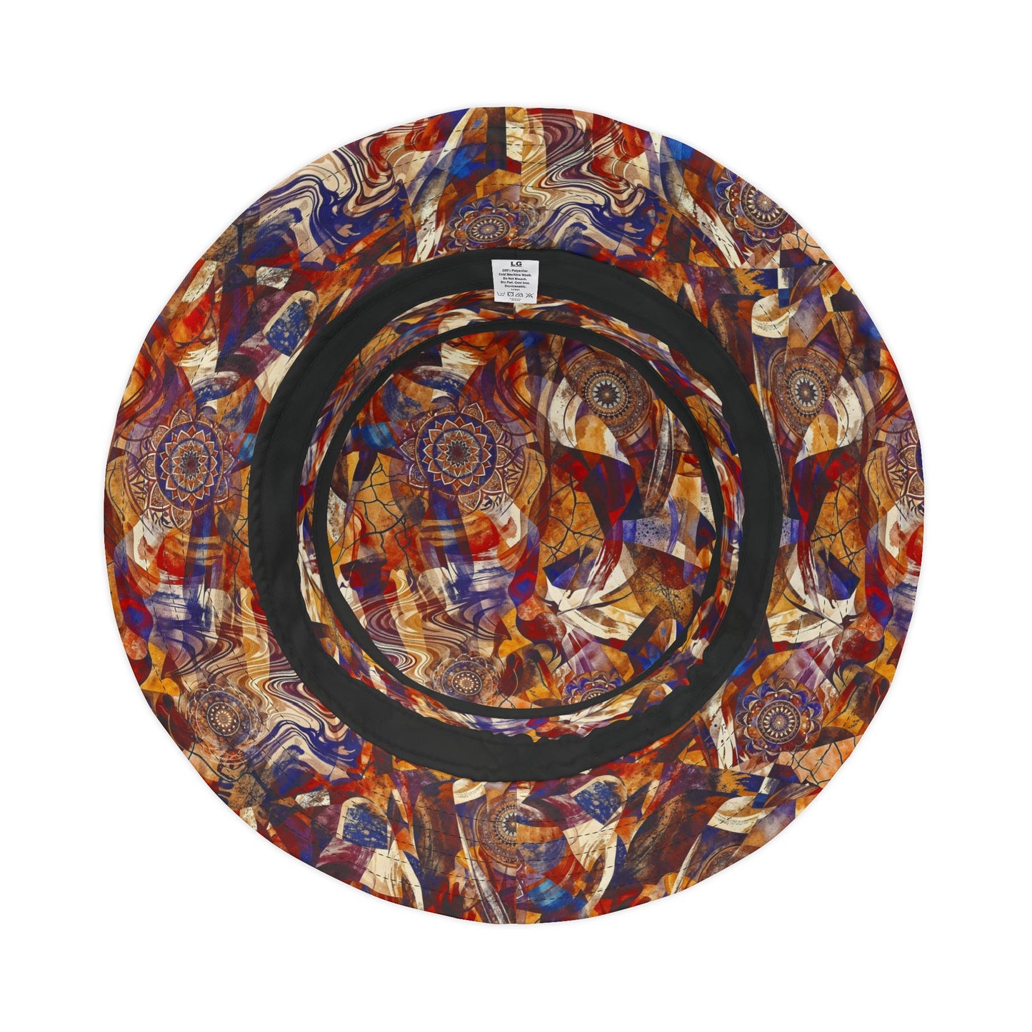 Abstract Autumn Swirl Bucket Hat — Colorful Psychedelic All-Over-Print