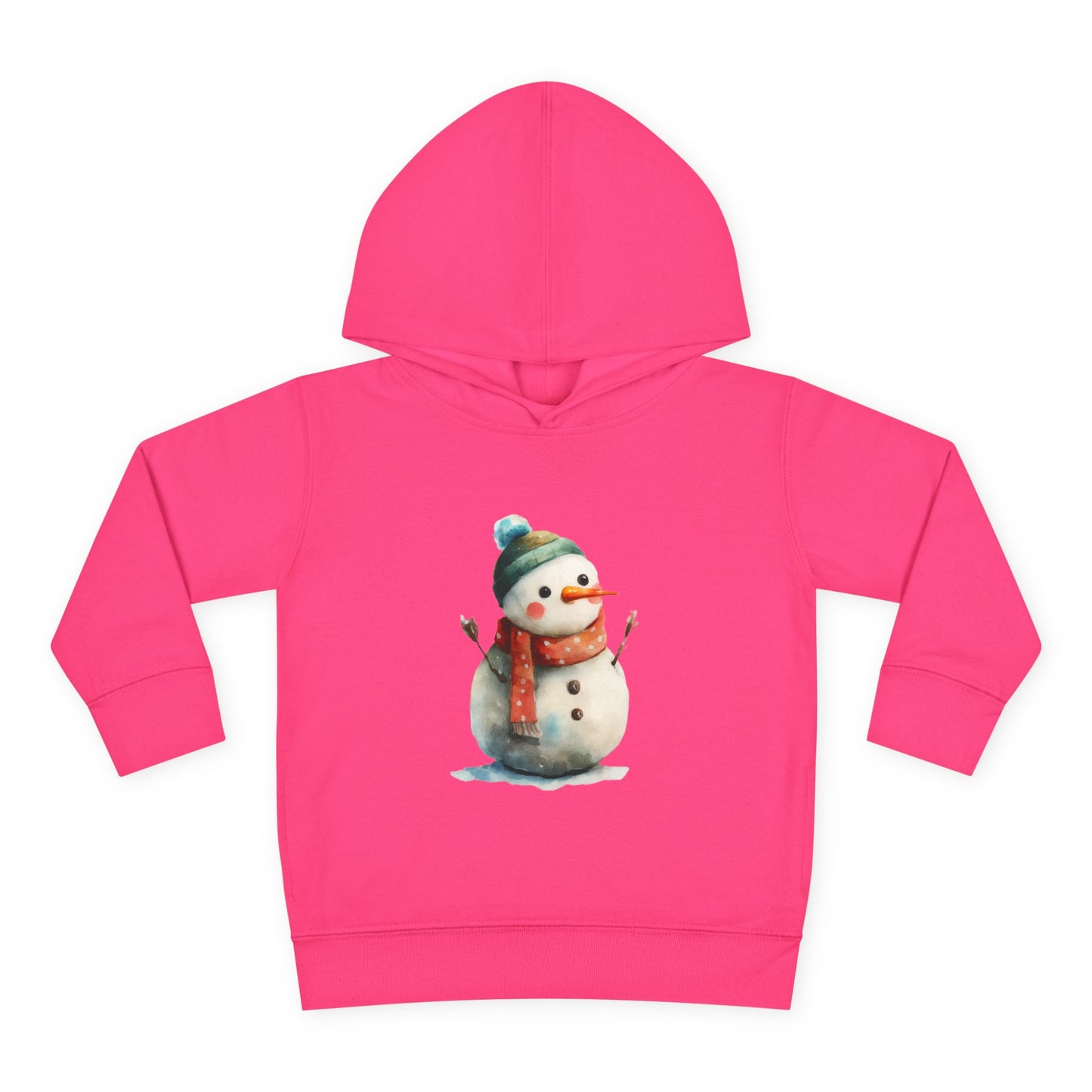 Cozy Snowman Toddler Pullover Fleece Hoodie - Winter Apparel, Cute Gift for Kids, Holiday Wear, Soft Hoodie for Toddlers, Christmas Outfit