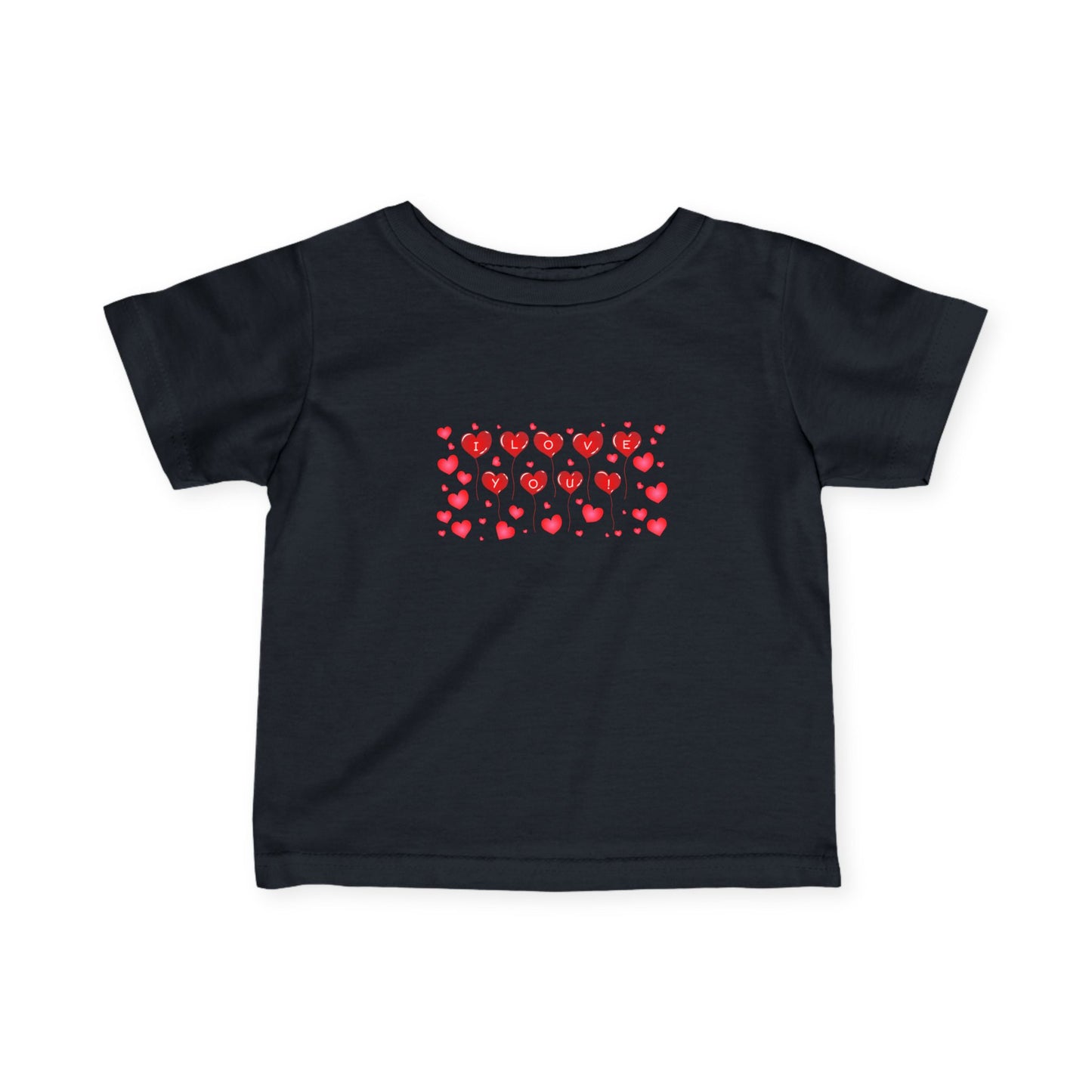 Infant Tee — Red Heart Pattern Baby Shirt (Valentine’s Day)