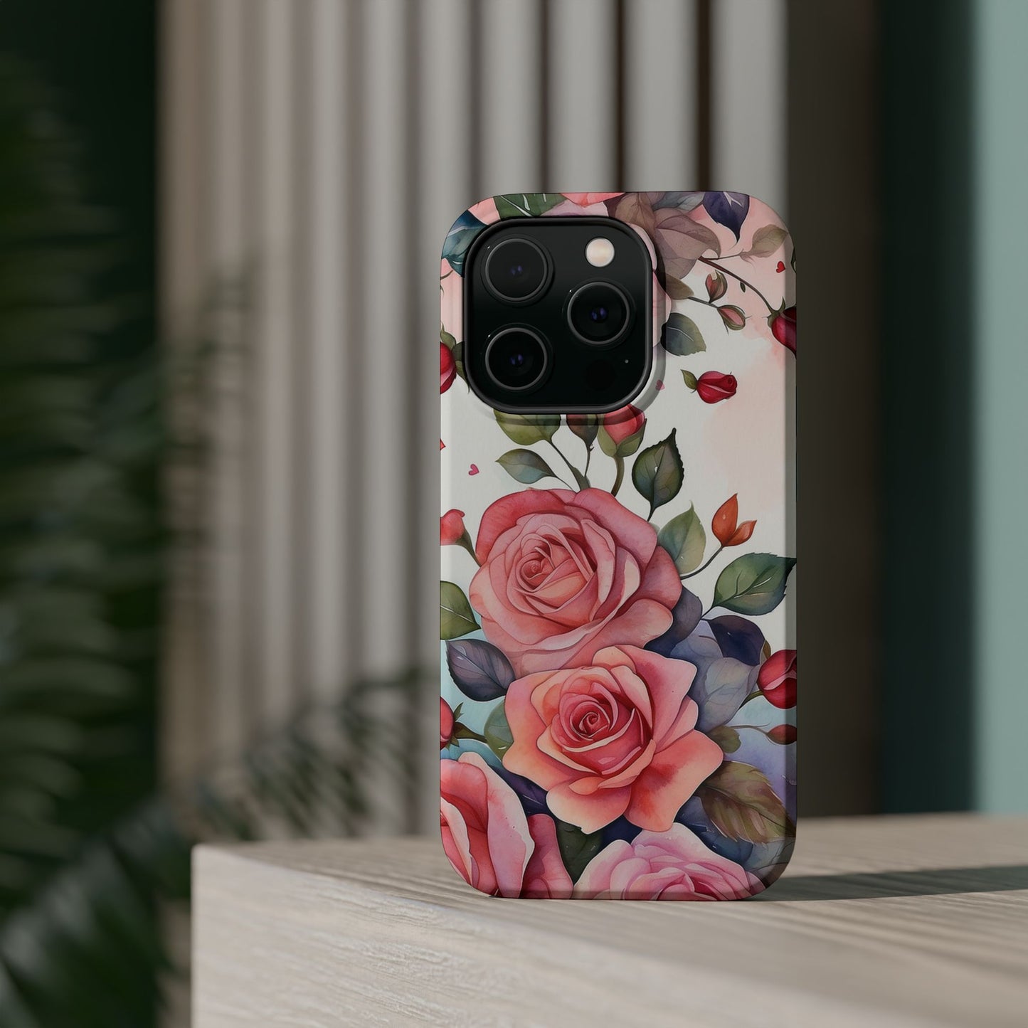 Floral Rose Magnetic Phone Case — Impact-Resistant Protective Cover