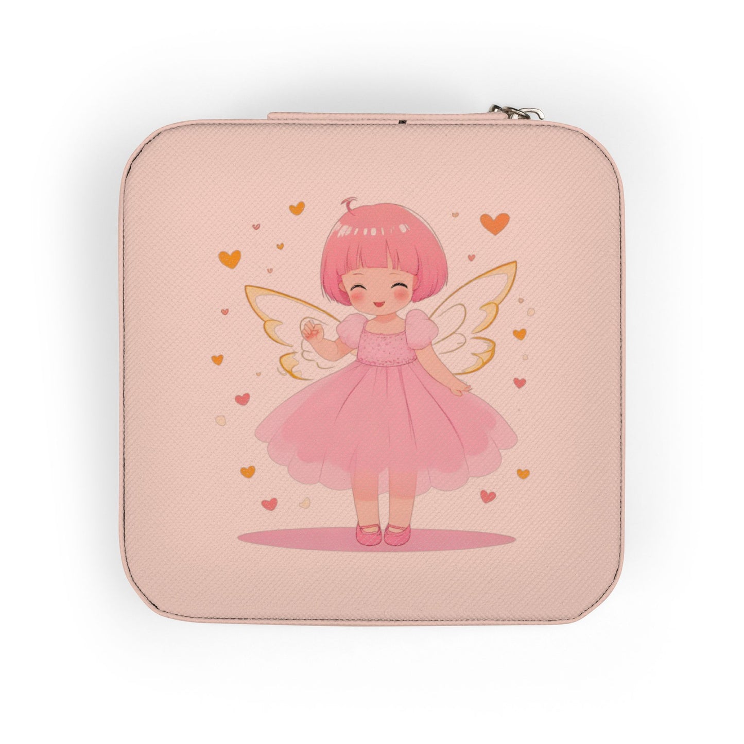 Pink Fairy Jewelry Travel Case — Compact Organizer for Rings, Earrings & Necklaces
