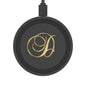 Wireless Charging Pad with Gold Monogram D — Sleek Qi Phone Charger