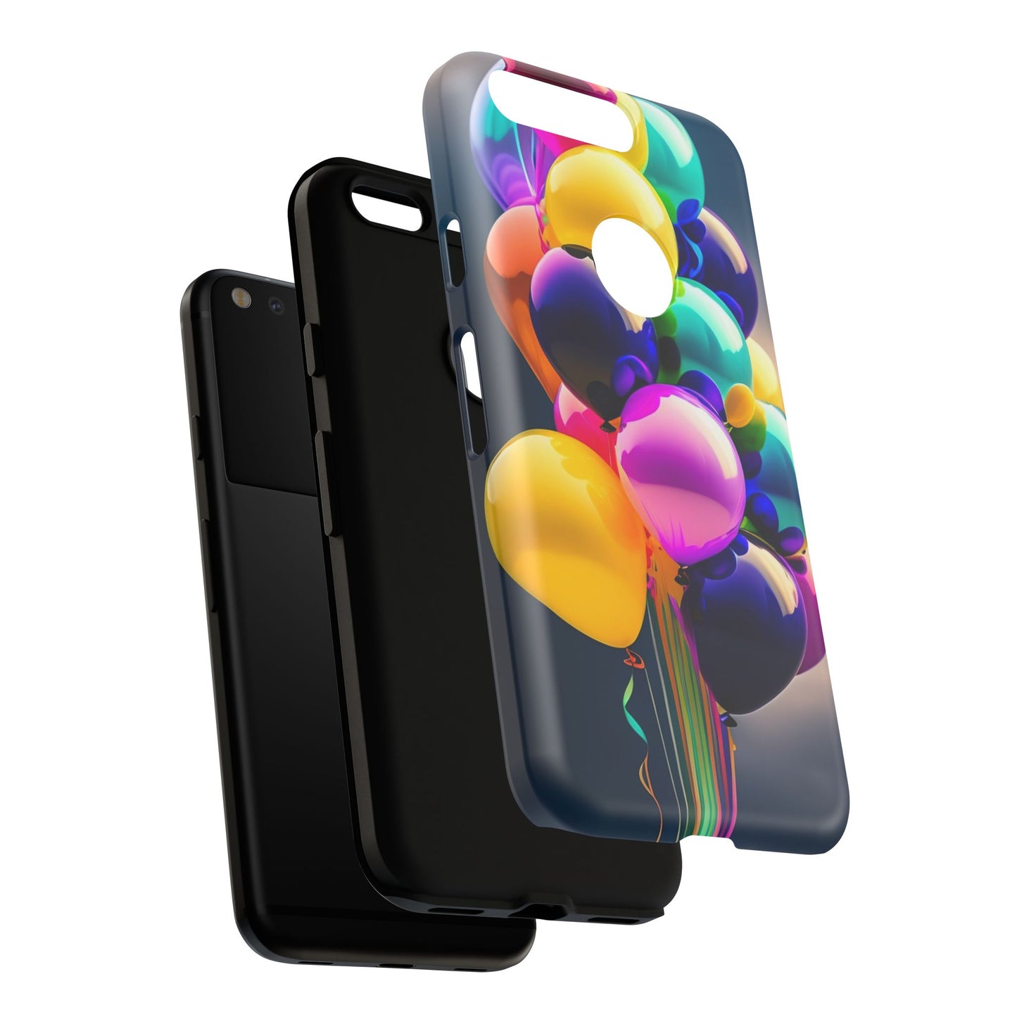 Colorful Balloon Tough Phone Case — Vibrant Party Balloons Protective Cover