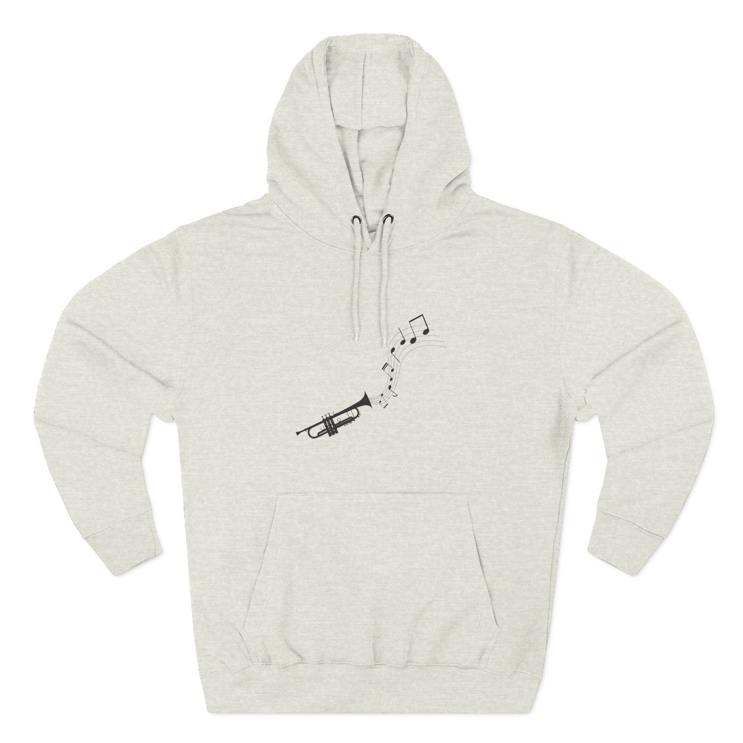 Trumpet Music Notes Hoodie — Minimalist Jazz Instrument Pullover