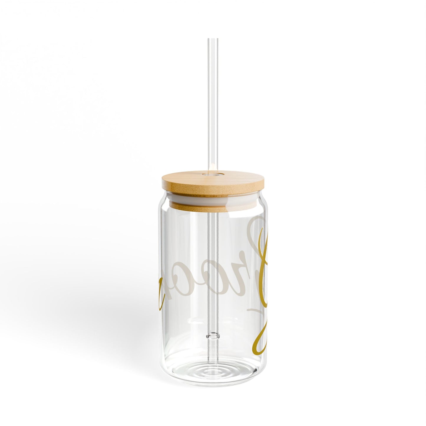Stylish Sipper Glass with Bamboo Lid - Perfect for Smoothies