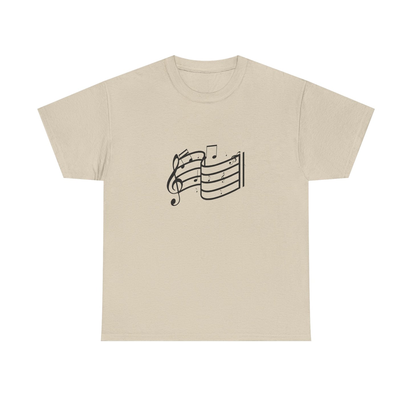 Music Notes T‑Shirt — Minimalist Sheet Music Tee for Musicians & Music Lovers