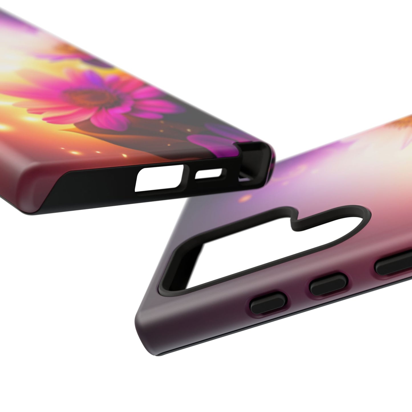 Floral Moonlight Phone Case – Purple Daisy Protective Cover