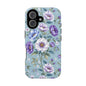 Floral Purple Peony Phone Case — Magnetic Impact‑Resistant Protective Cover