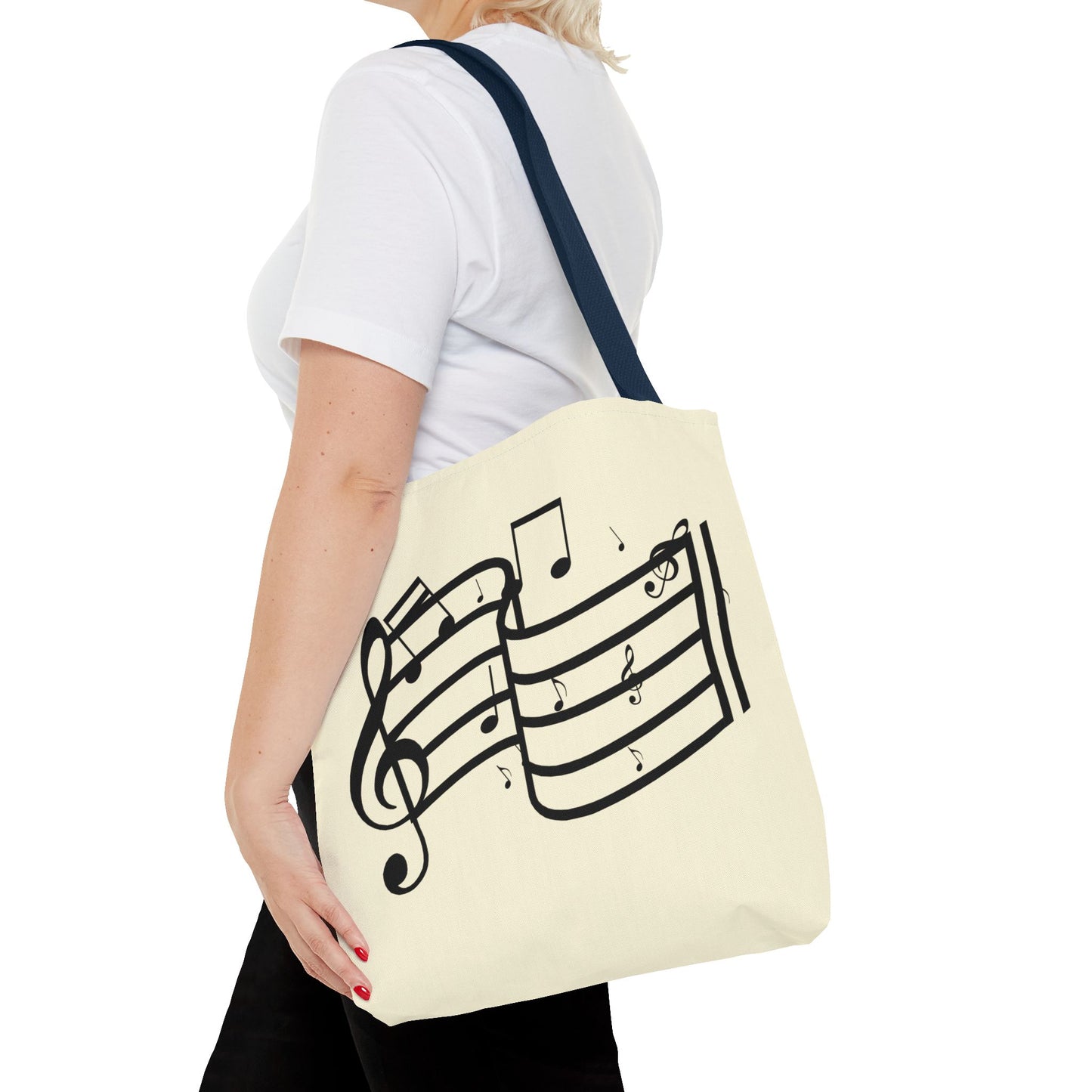 Music Notes Tote Bag — Sheet Melody Canvas Tote for Musicians & Music Lovers