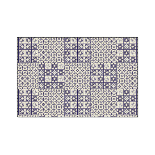 Geometric Patchwork Heavy-Duty Floor Mat — Non-Slip Entry Rug