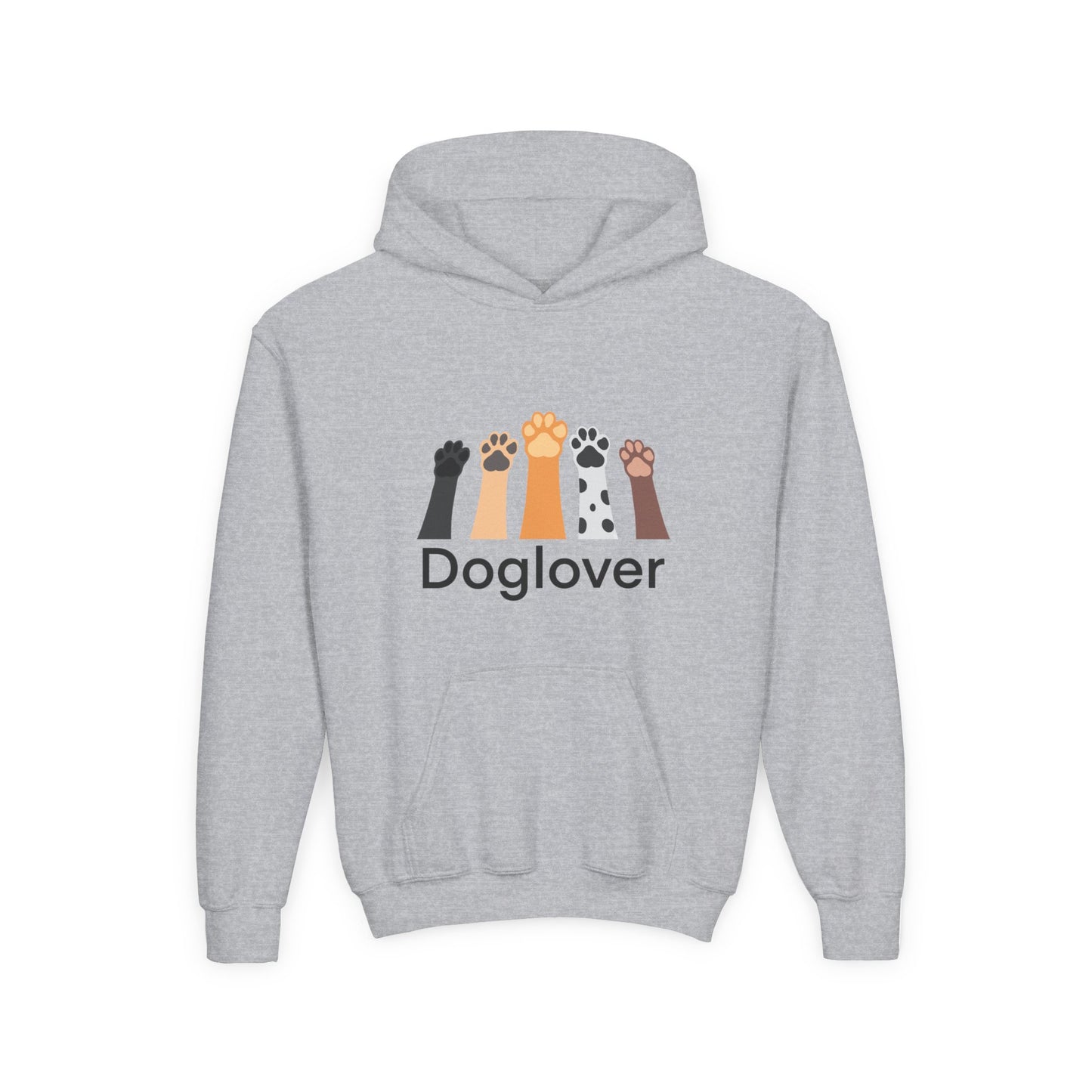 Doglover Youth Hoodie — Cute Paw Print Graphic Sweatshirt for Kids