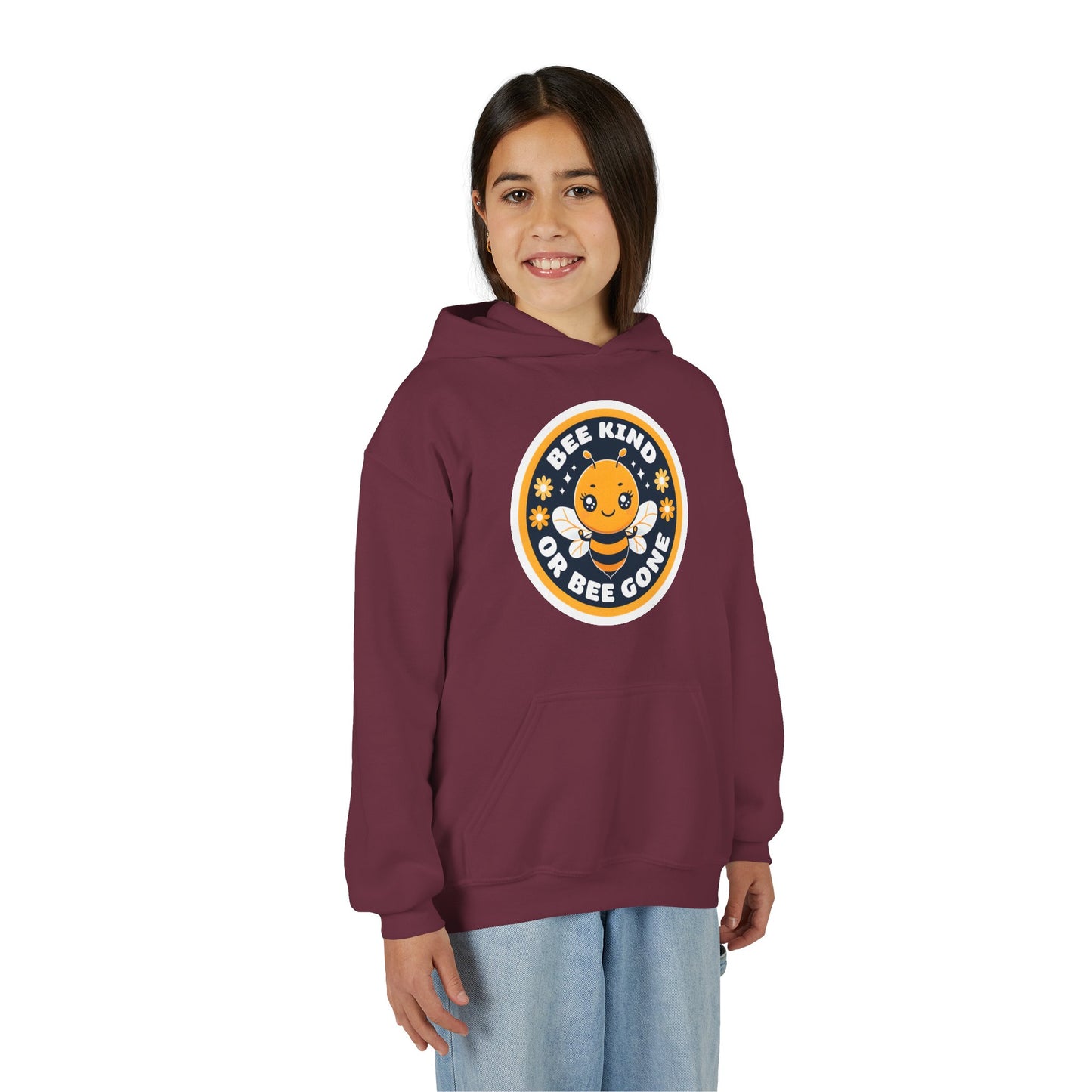 Bee Kind Badge hoodie | Youth Hoodie, Cute Bee Graphic