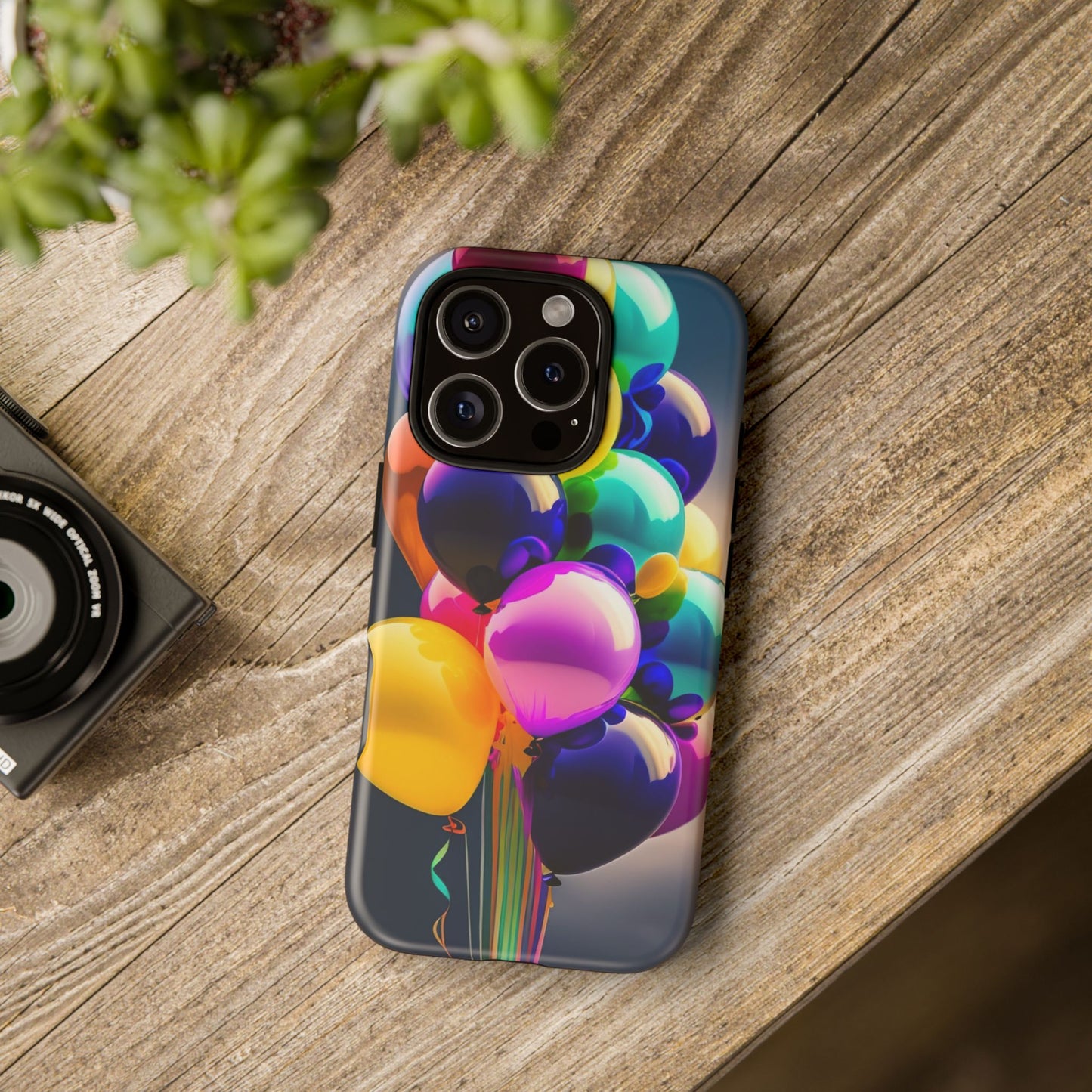 Colorful Balloon Tough Phone Case — Vibrant Party Balloons Protective Cover