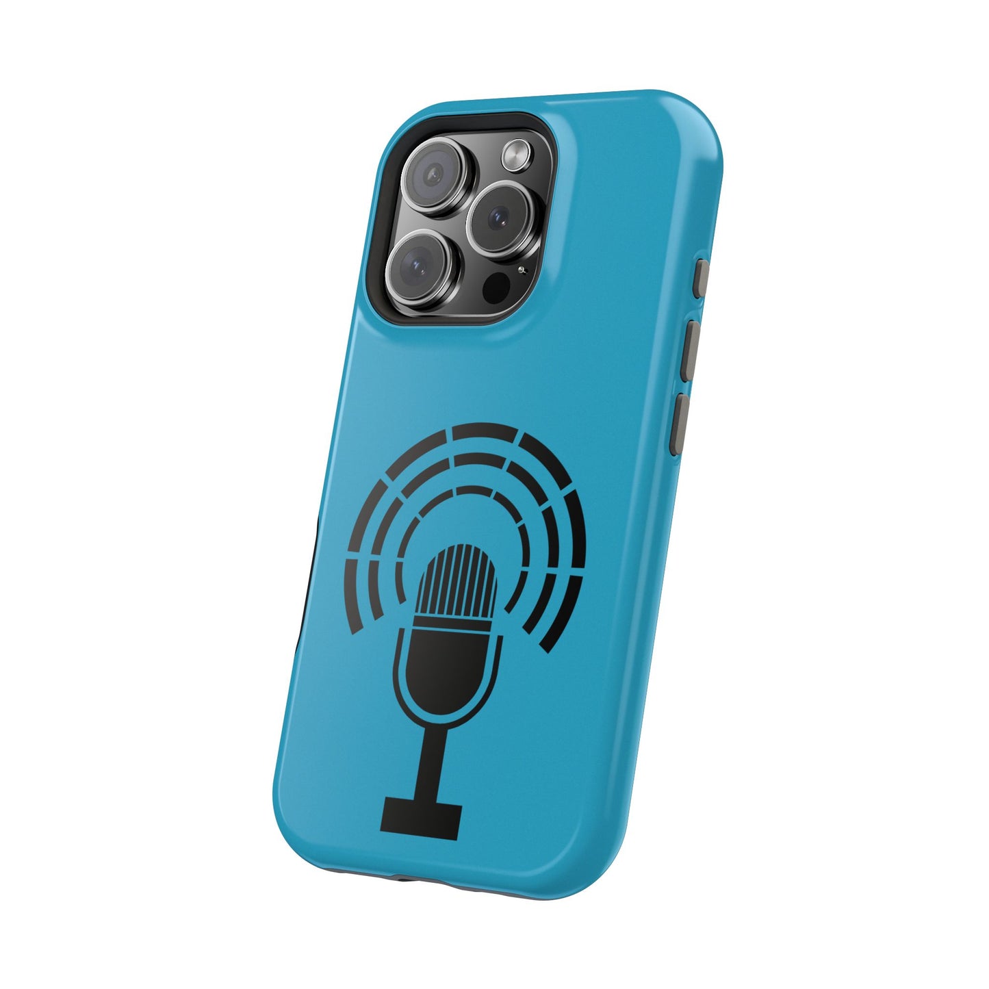 Phone Case — Retro Microphone Podcast Design, Magnetic Impact-Resistant