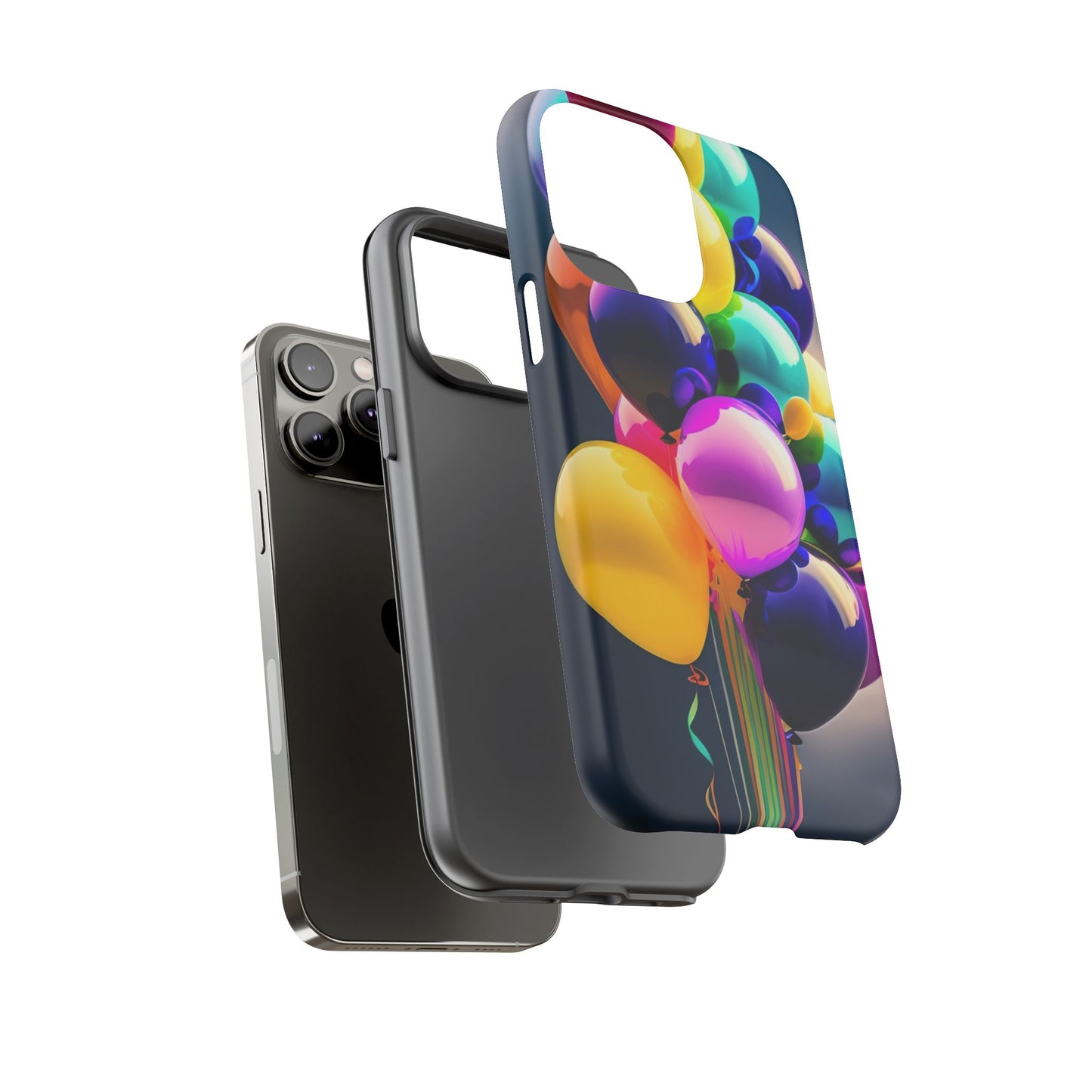 Colorful Balloon Tough Phone Case — Vibrant Party Balloons Protective Cover