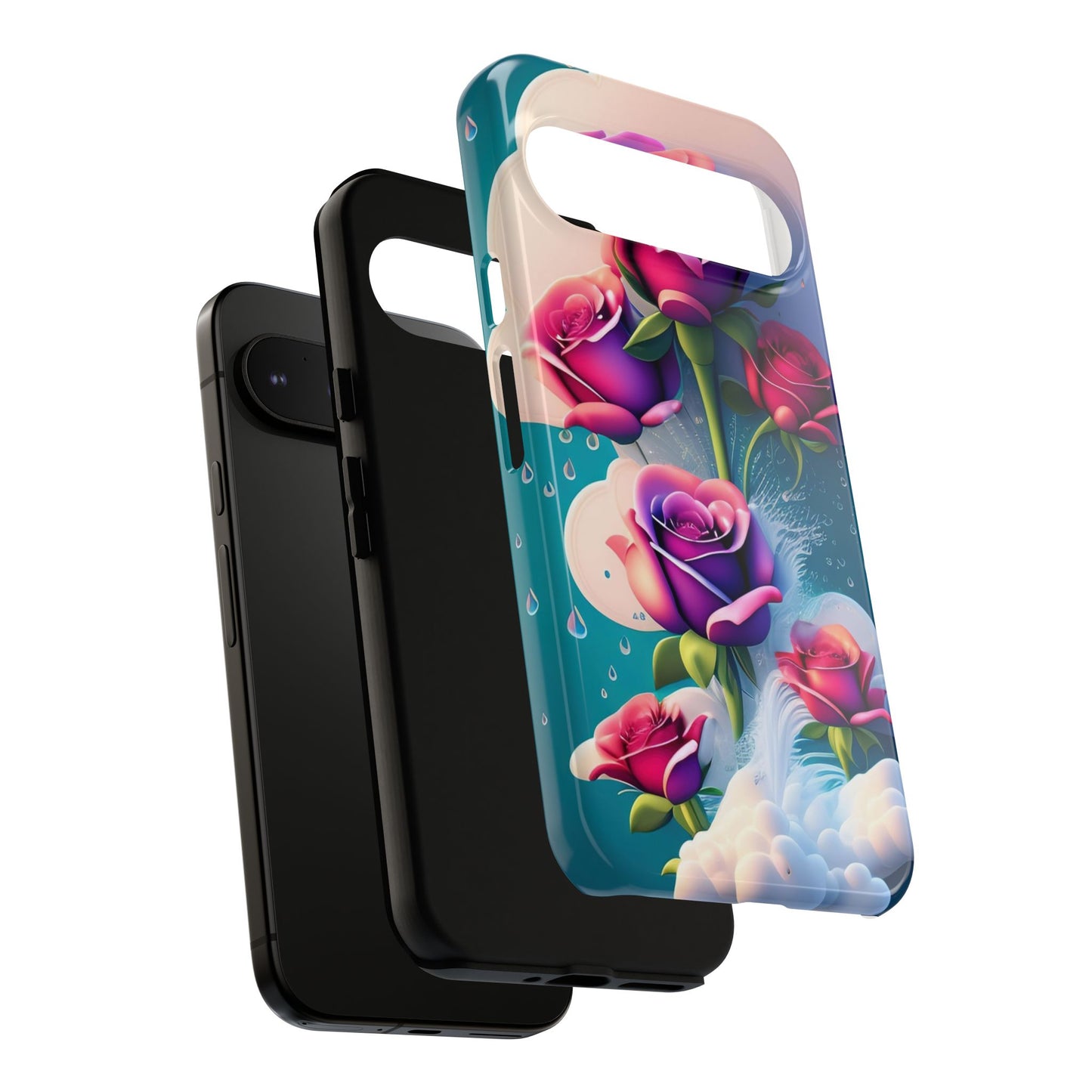 Floral Dream Tough Phone Case — Rose Bouquet Clouds Design
