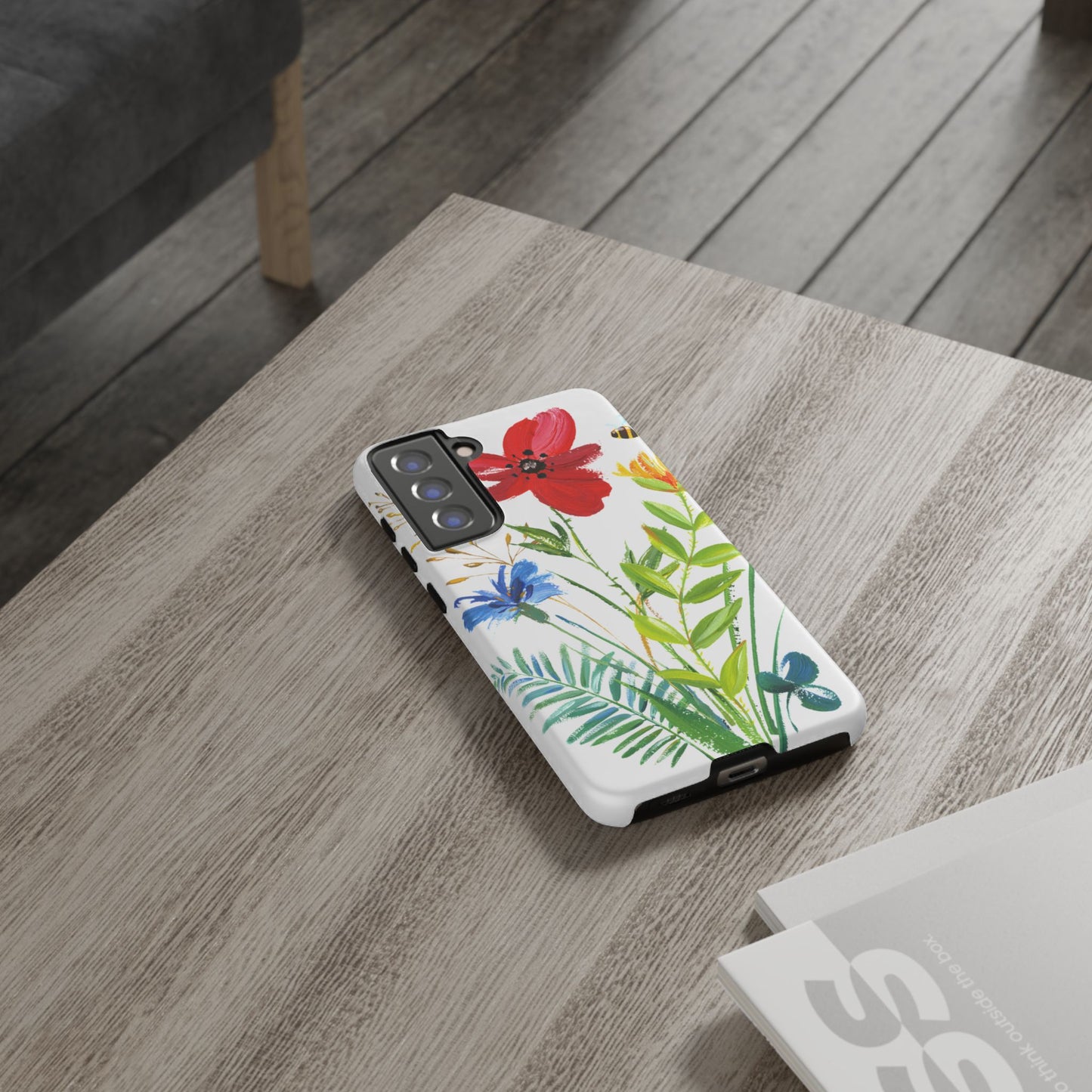 Floral Watercolor Tough Phone Case — Wildflower Bouquet Protective Cover