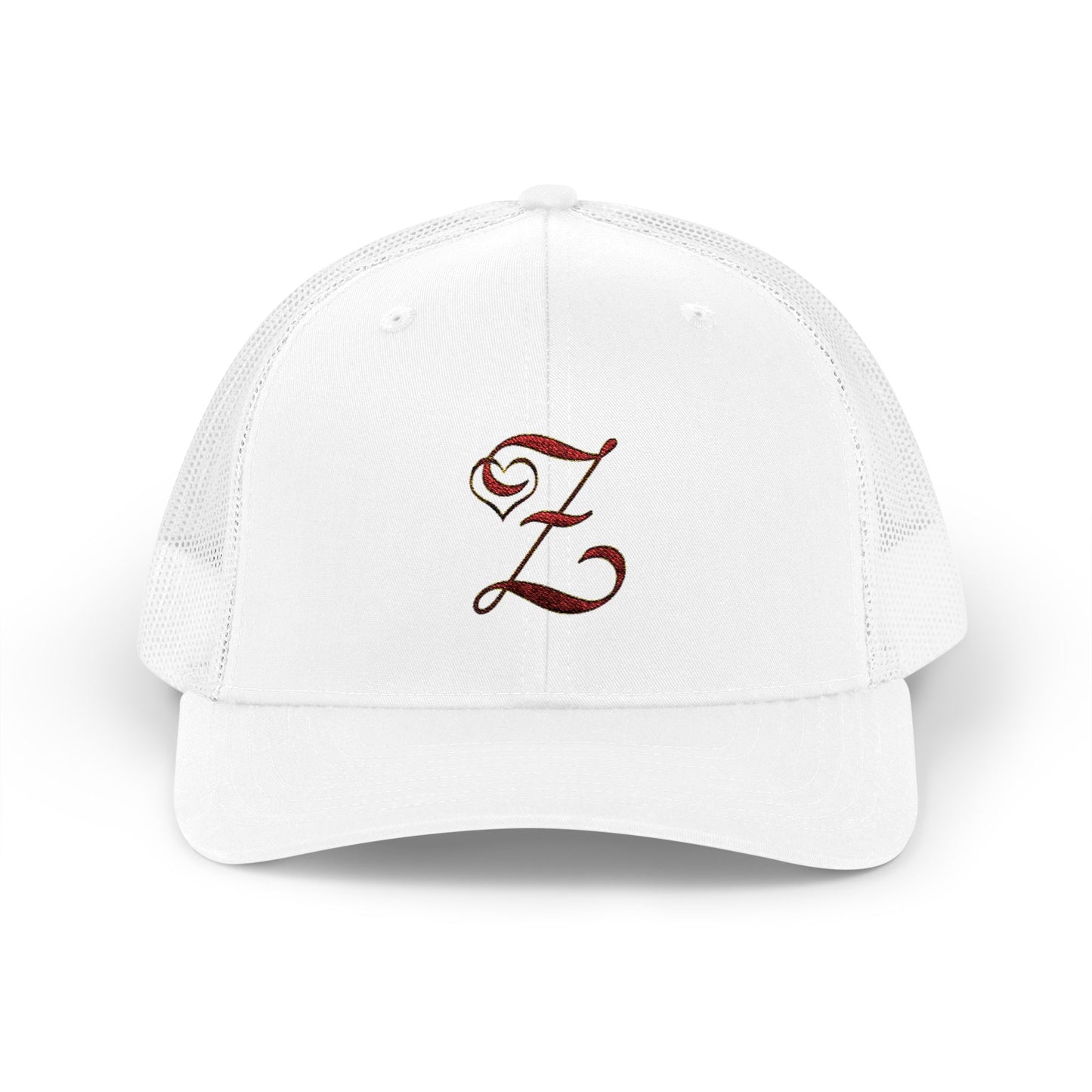 Embroidered 'Z' Snapback Trucker Cap — Vintage Monogram Initial Hat