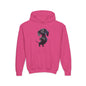 Youth Hoodie — Cute Black Dachshund Graphic