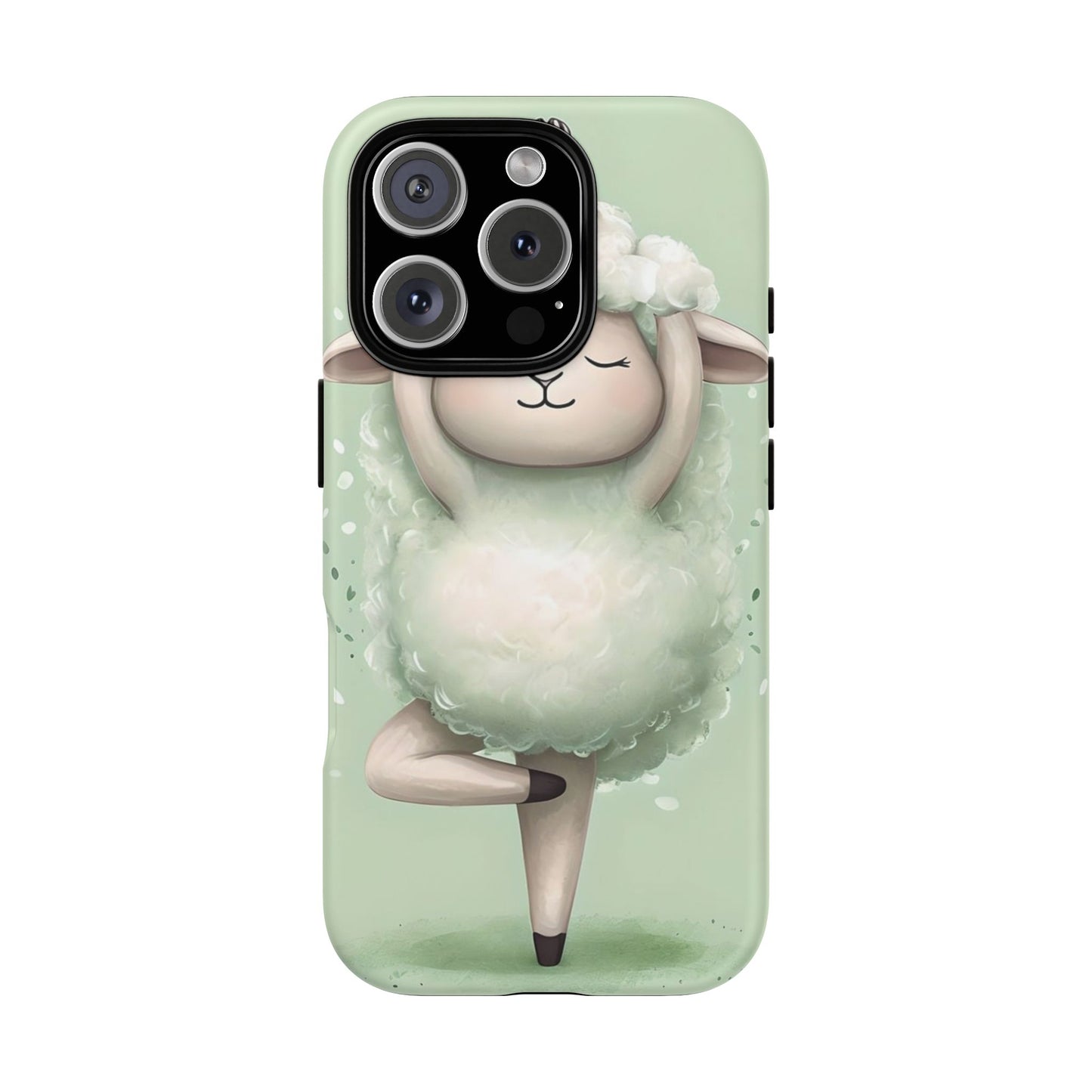 Cute Yoga Sheep Phone Case — Pastel Lamb Ballerina Protective Cover