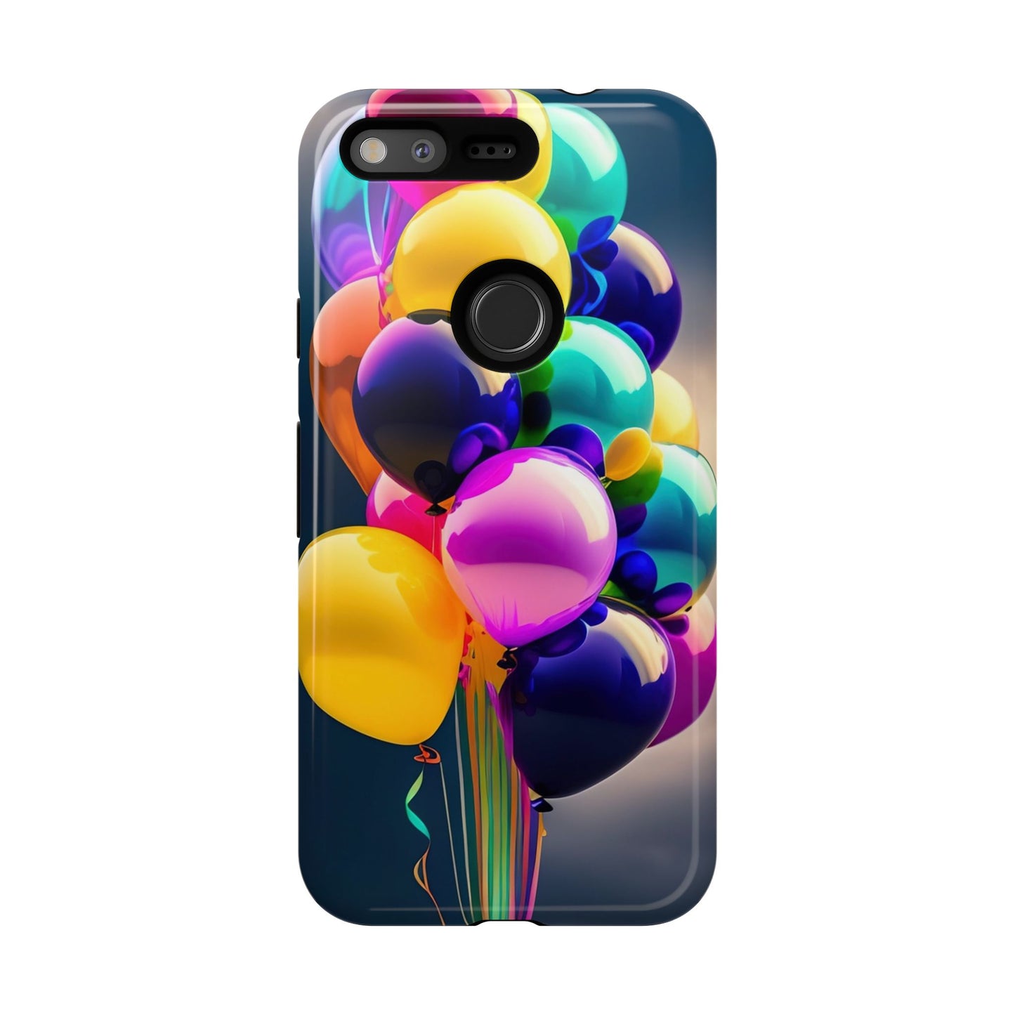 Colorful Balloon Tough Phone Case — Vibrant Party Balloons Protective Cover