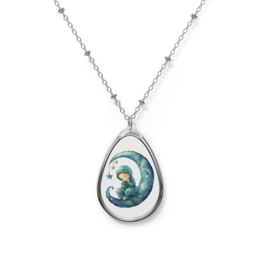 Whimsical Moonlit Oval Necklace