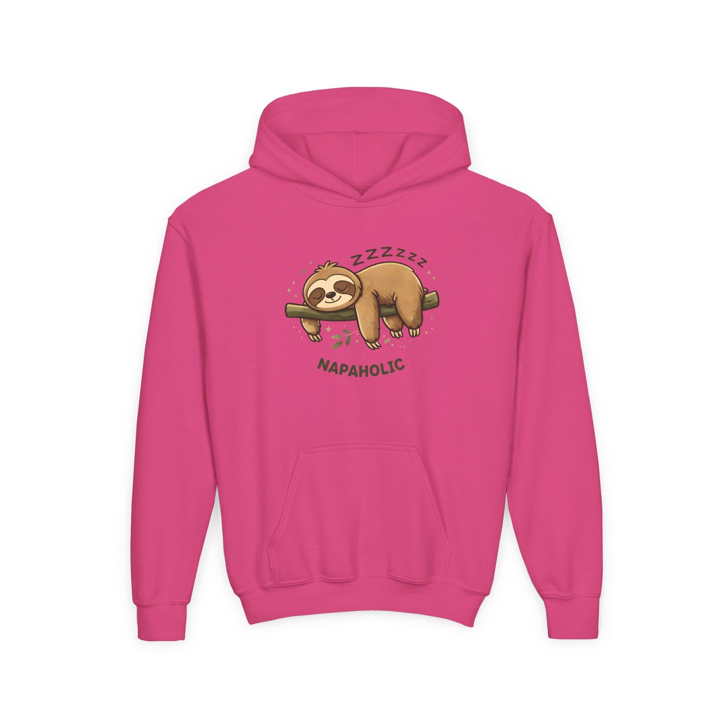 Youth Hoodie — 'Napaholic' Cute Sleeping Sloth Pullover