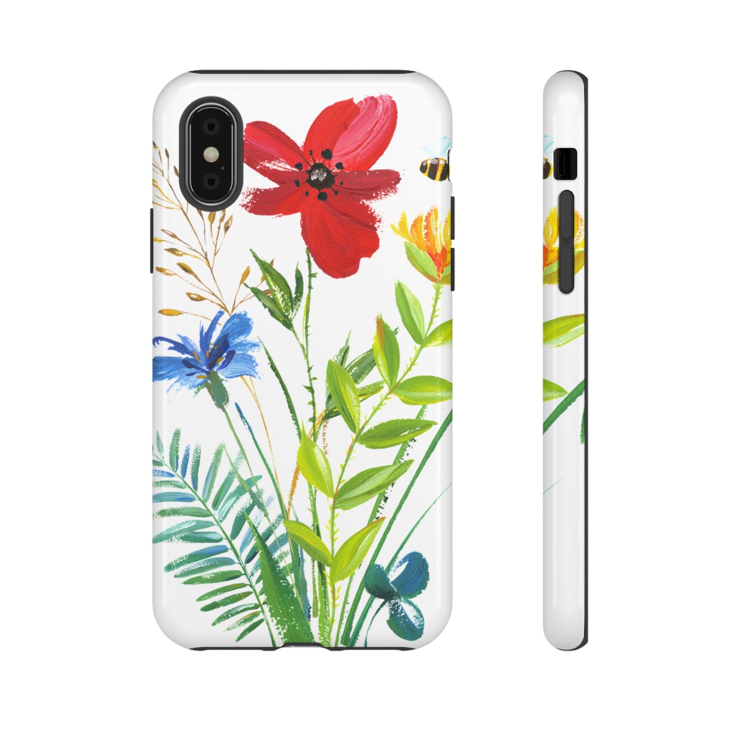 Floral Watercolor Tough Phone Case — Wildflower Bouquet Protective Cover